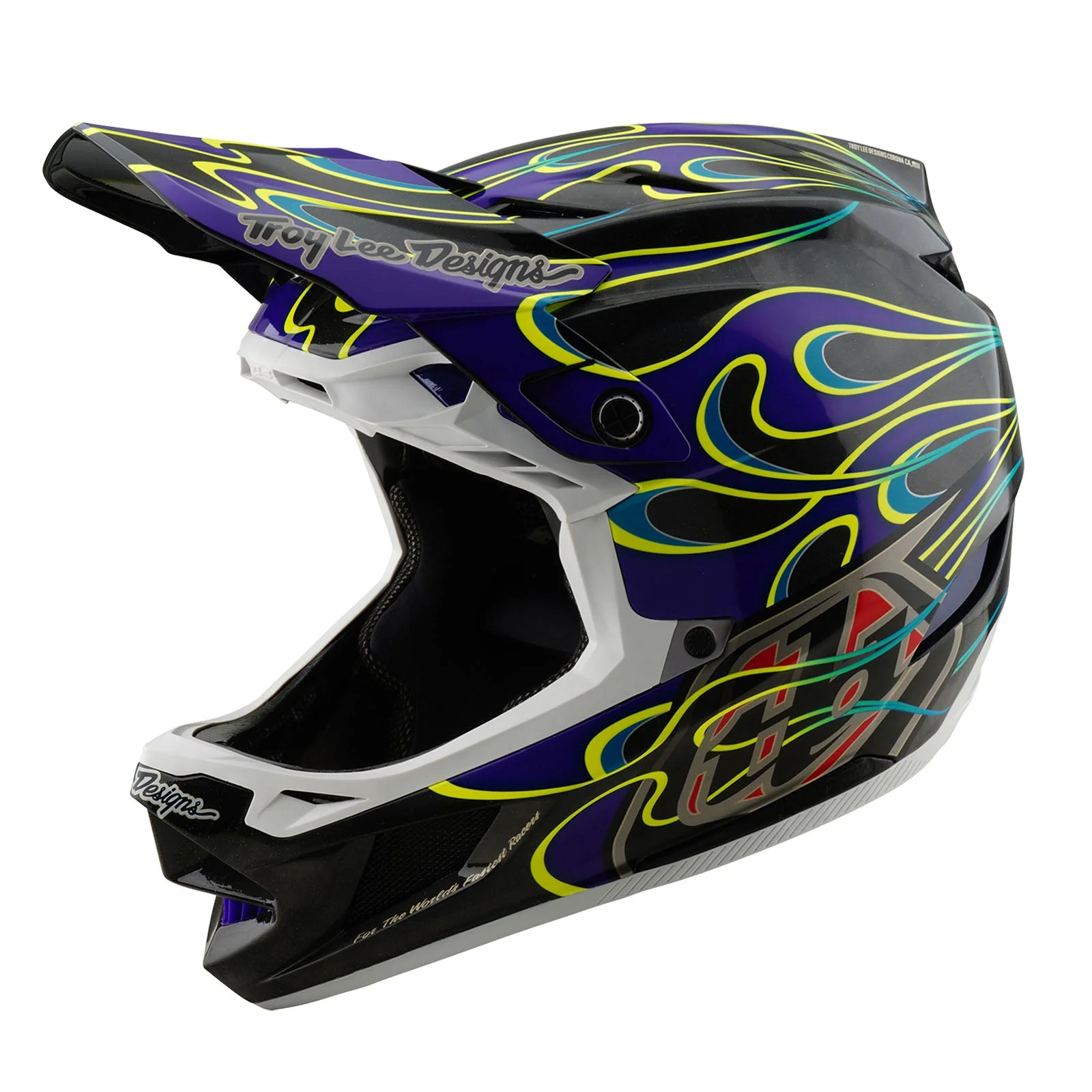 Troy Lee Designs Casco De Bicicleta D4 Carbon Torched Negro/Morado - Image 7