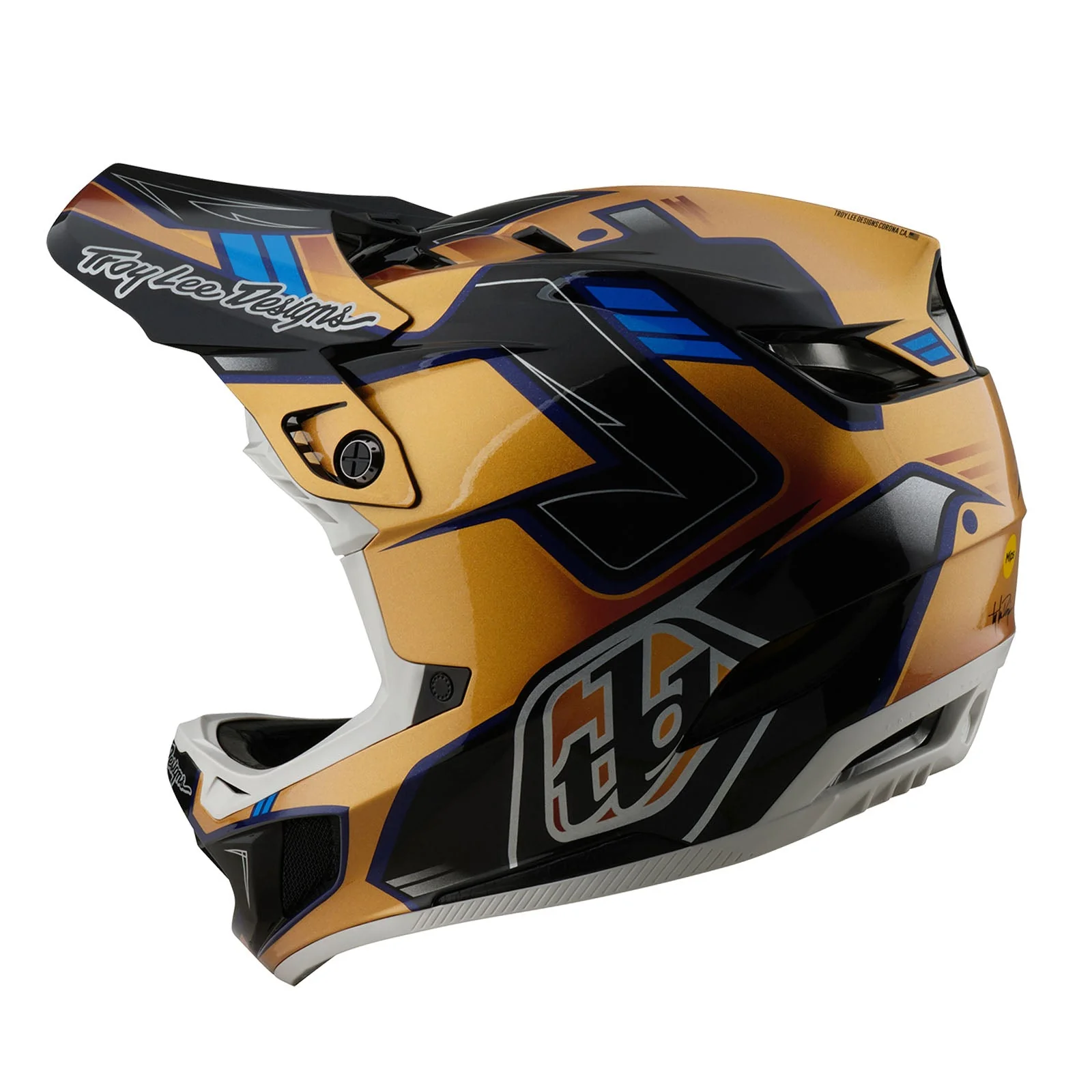Troy Lee Designs Casco De Bicicleta D4 Composite Royalty Negro/Gold - Image 3