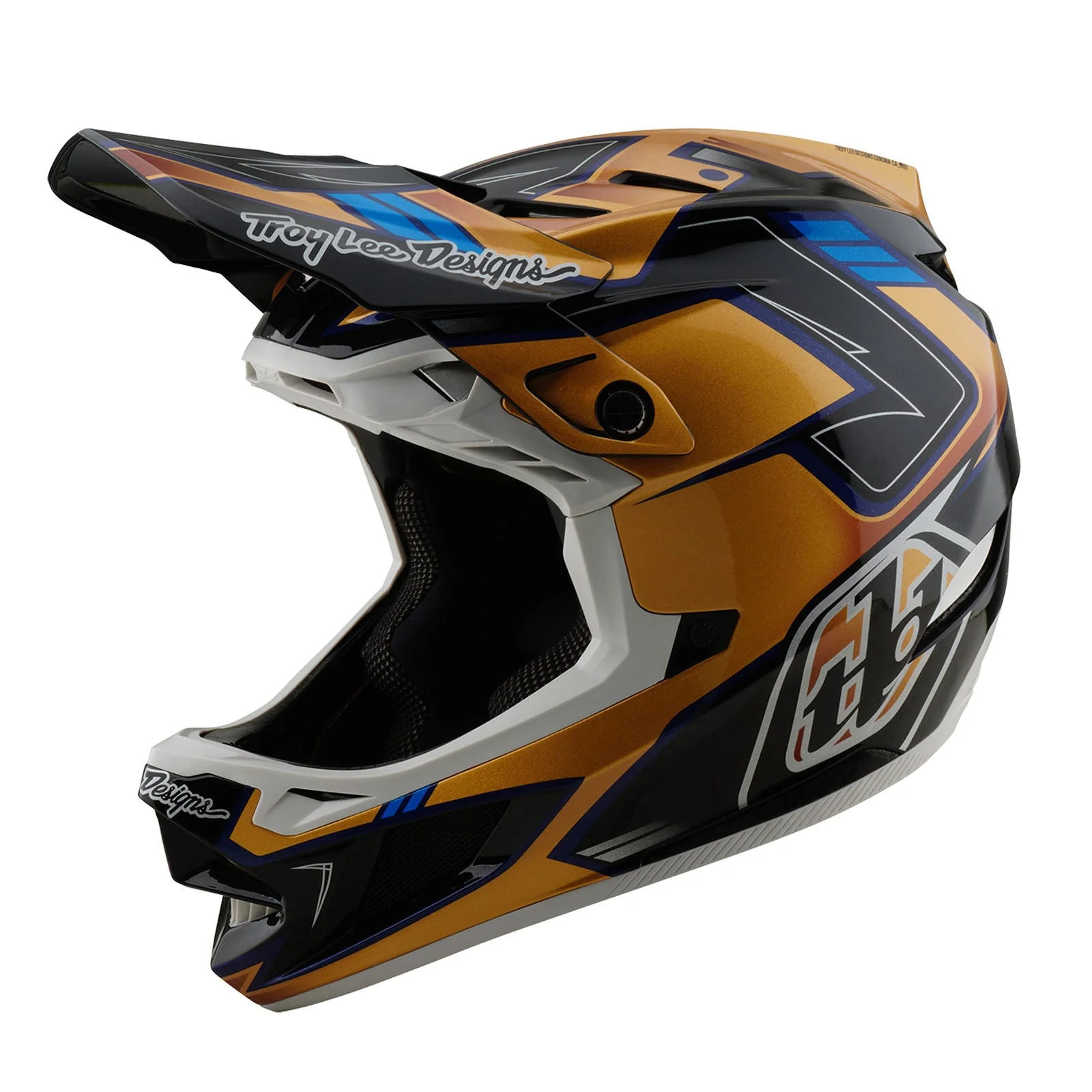 Troy Lee Designs Casco De Bicicleta D4 Composite Royalty Negro/Gold - Image 7