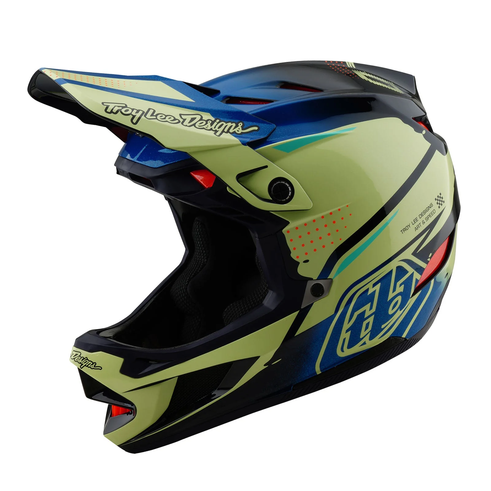 Troy Lee Designs Casco De Bicicleta D4 Composite Drip Glo Amarillo - Image 7