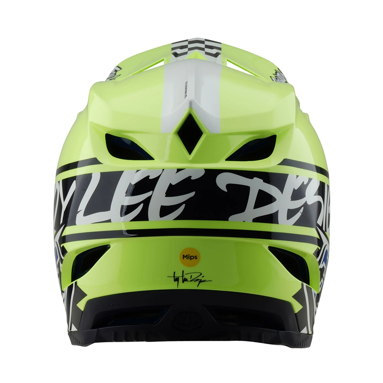 Troy Lee Designs Casco De Bicicleta D4 Polyacrylite Fifty-50 Navy/Glo Amarillo - Image 3