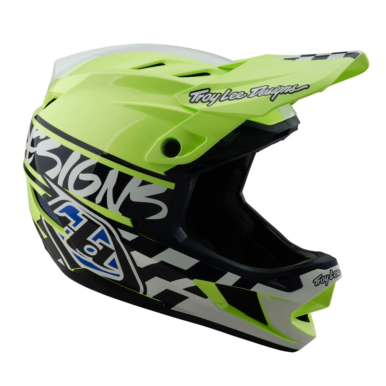 Troy Lee Designs Casco De Bicicleta D4 Polyacrylite Fifty-50 Navy/Glo Amarillo - Image 6