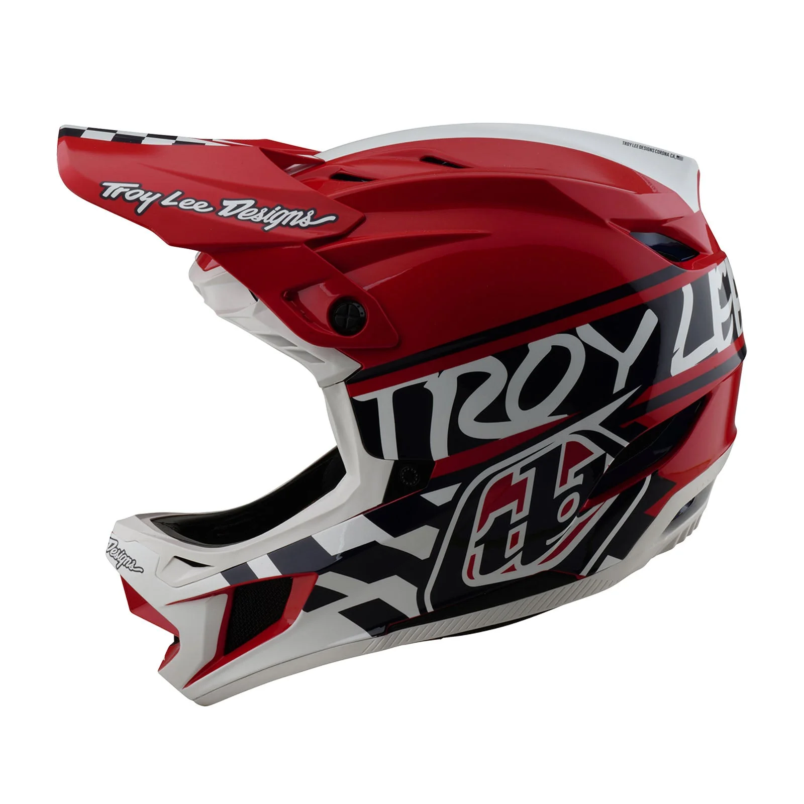 Troy Lee Designs Casco De Bicicleta D4 Polyacrylite Fifty-50 Blanco/Rojo