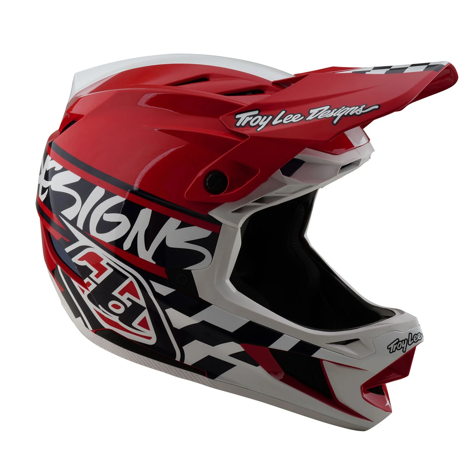 Troy Lee Designs Casco De Bicicleta D4 Polyacrylite Fifty-50 Blanco/Rojo - Image 6