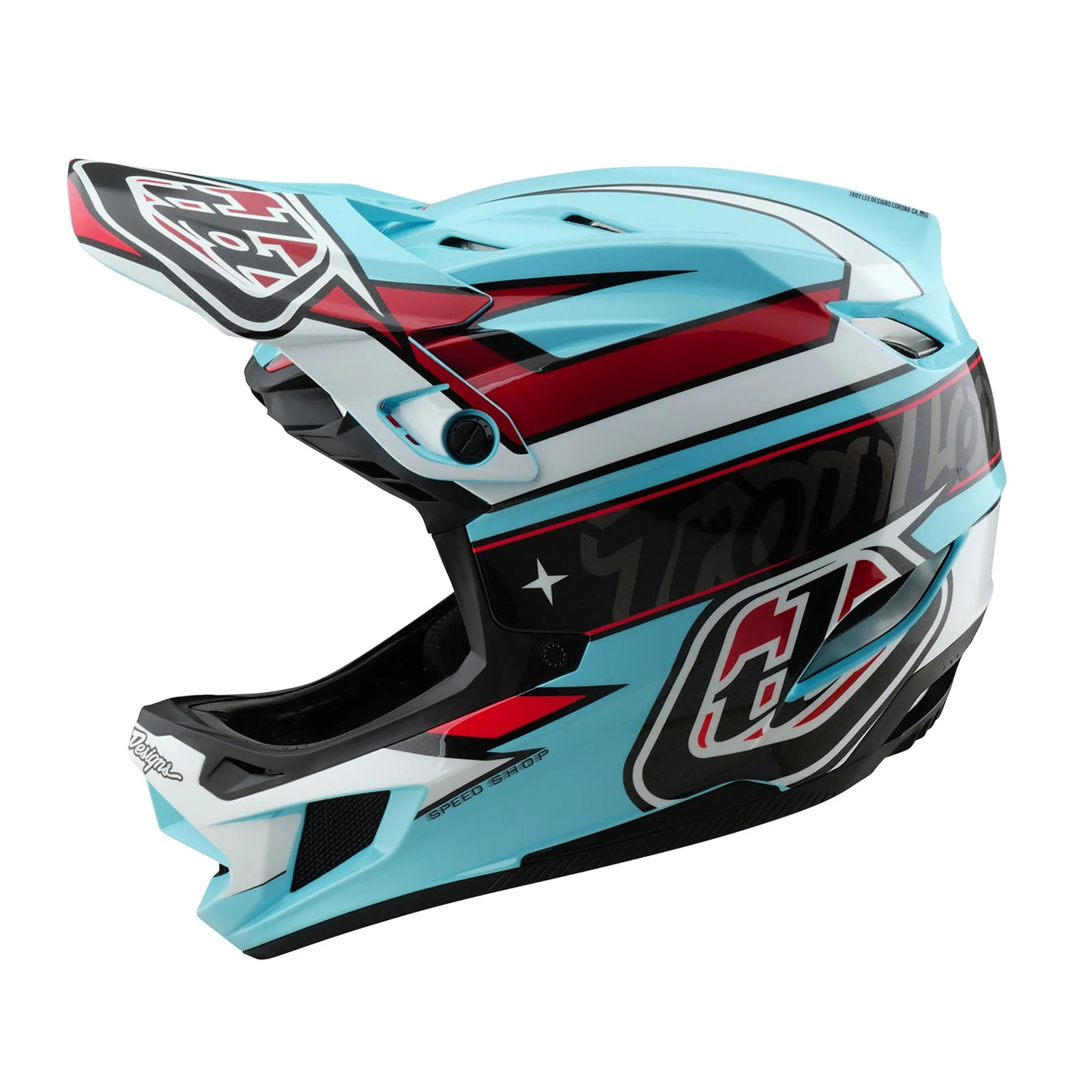 Troy Lee Designs Casco De Bicicleta D4 Polyacrylite Linear Blue