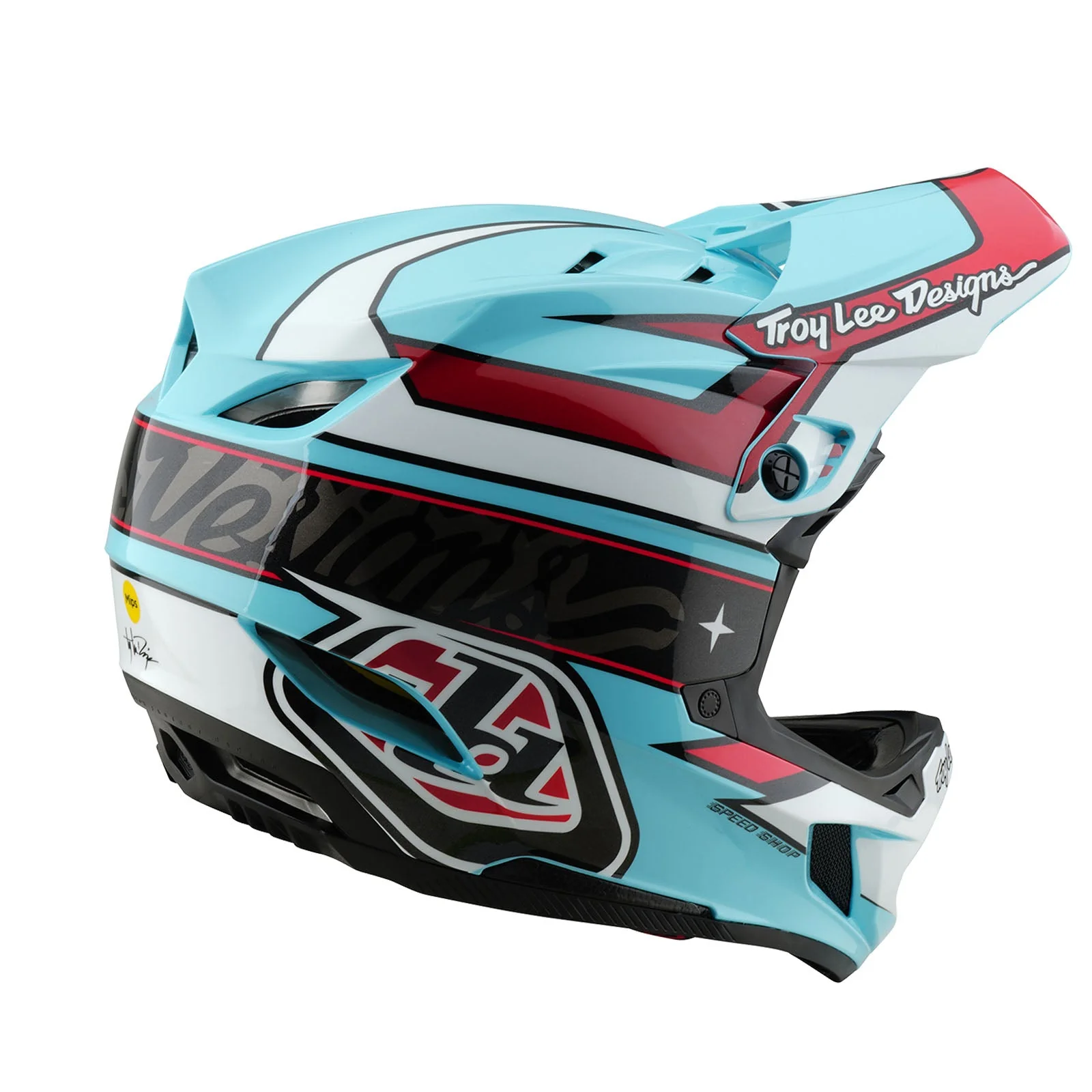 Troy Lee Designs Casco De Bicicleta D4 Polyacrylite Linear Blue - Image 4