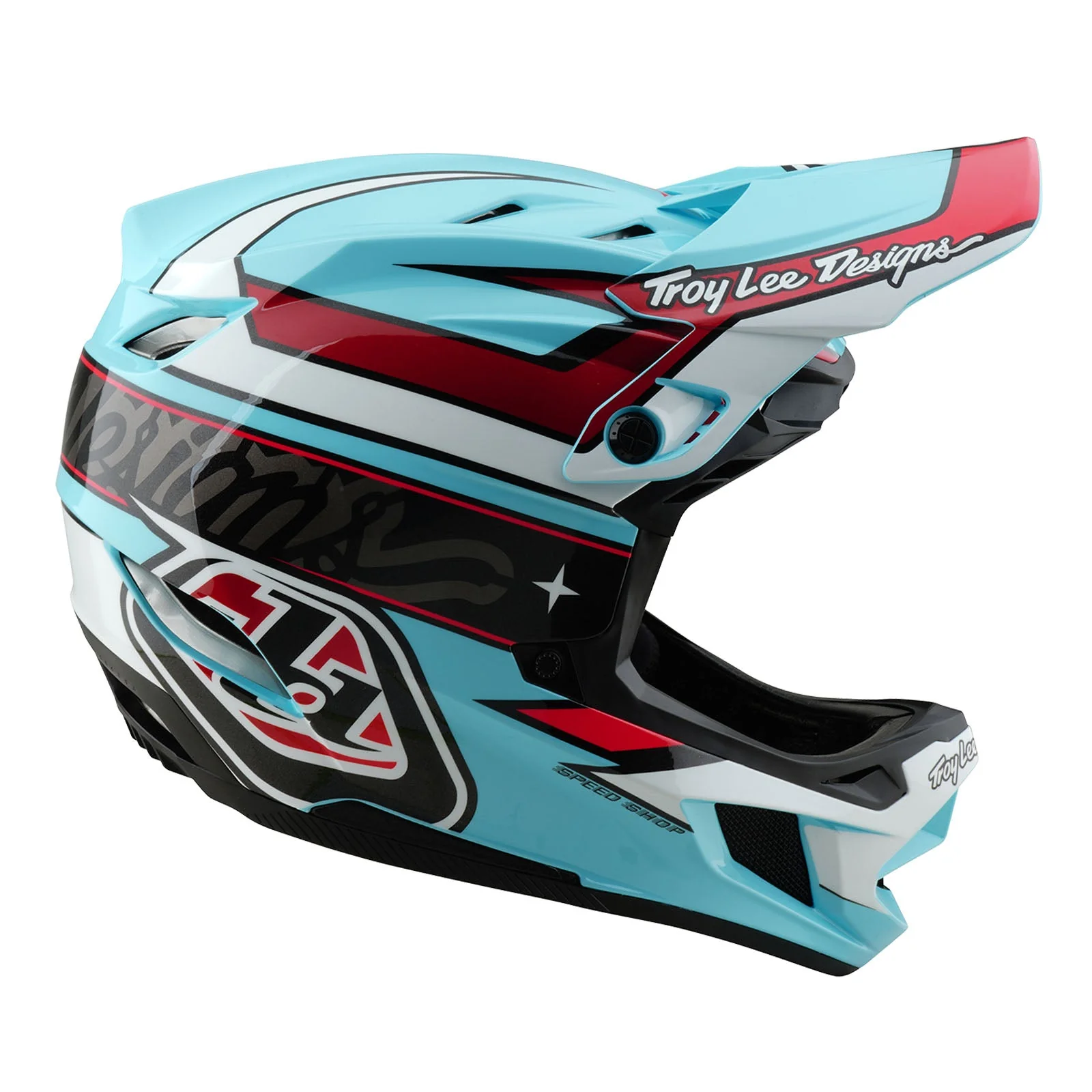 Troy Lee Designs Casco De Bicicleta D4 Polyacrylite Linear Blue - Image 5