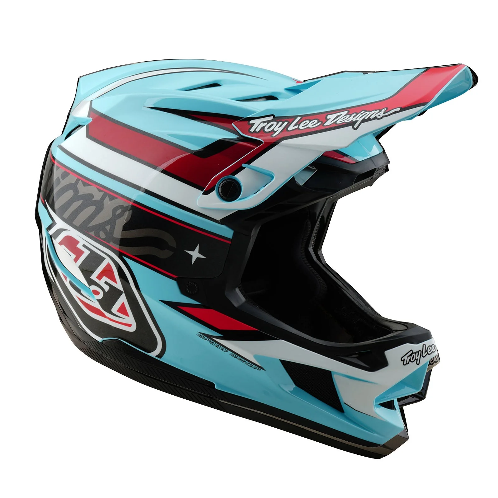 Troy Lee Designs Casco De Bicicleta D4 Polyacrylite Linear Blue - Image 6