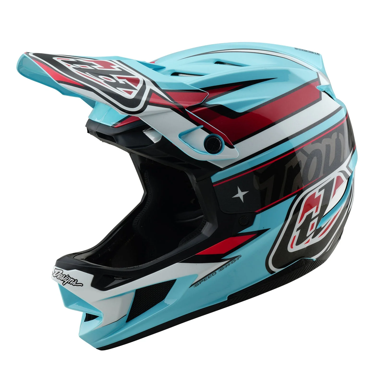 Troy Lee Designs Casco De Bicicleta D4 Polyacrylite Linear Blue - Image 7