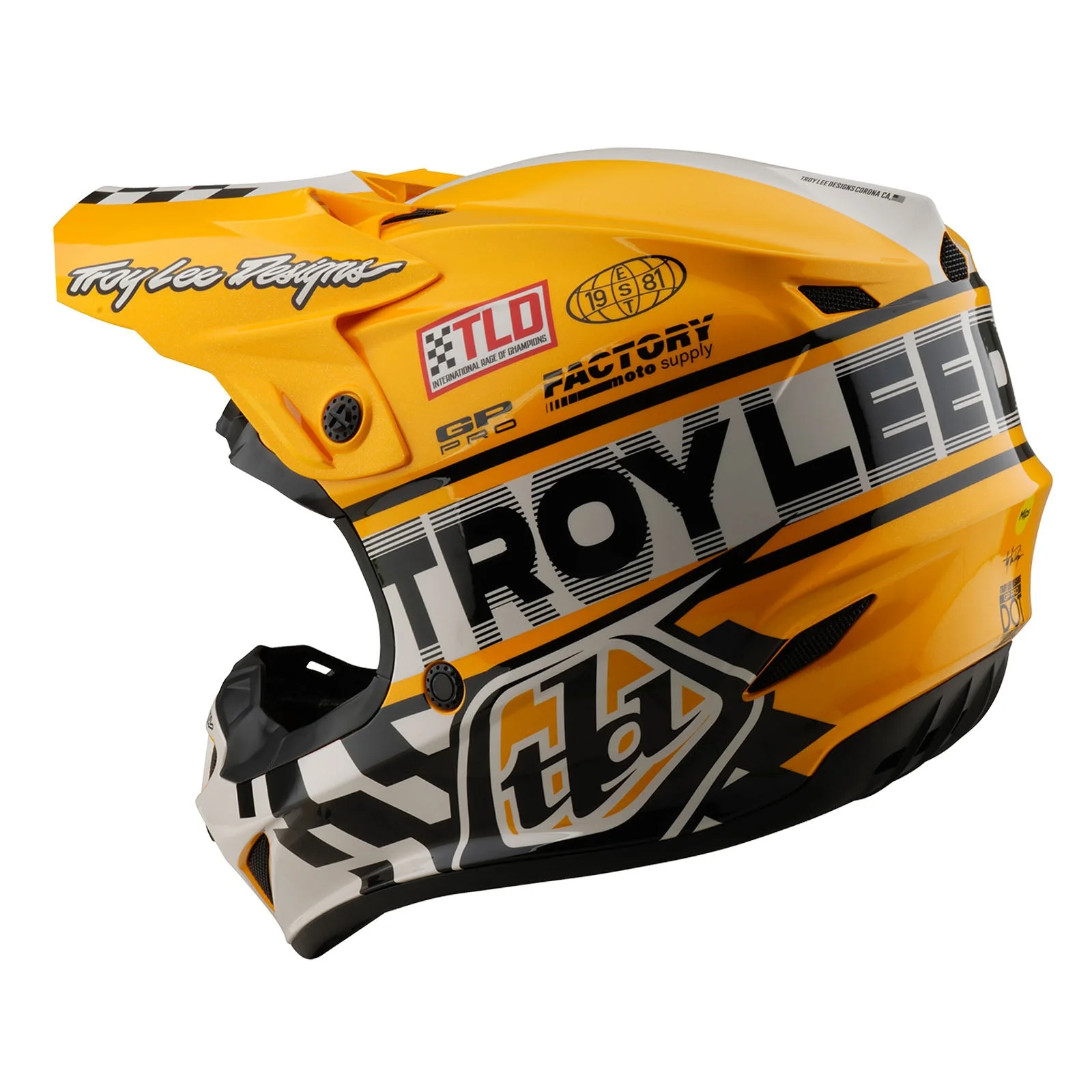 Troy Lee Designs Casco De Moto GP Pro Fifty-50 White / Gold - Image 2