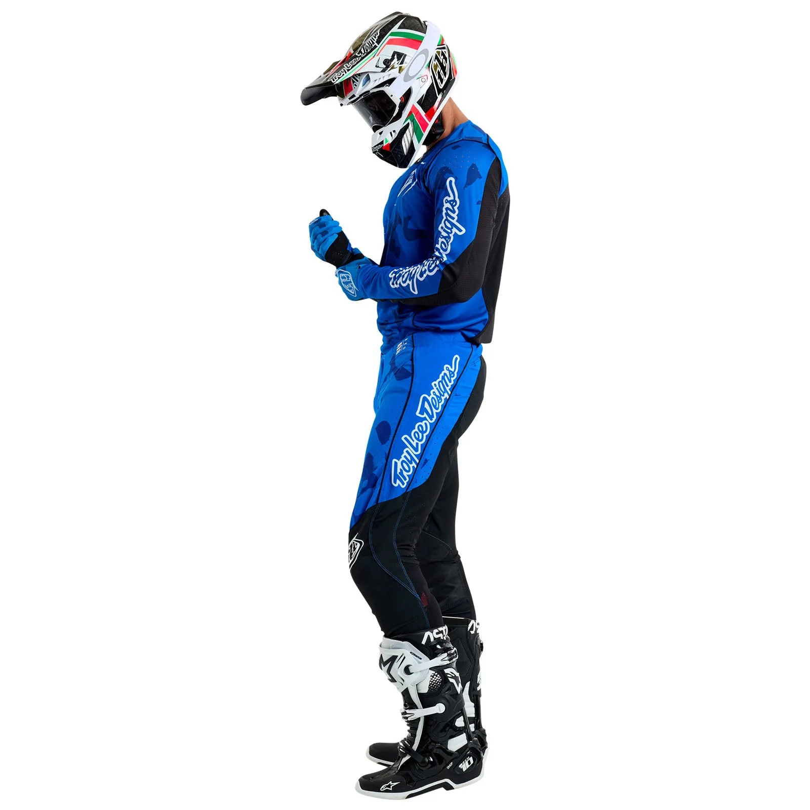 Troy Lee Designs Polera de Moto SE Pro Blotted Bright Azul - Image 10