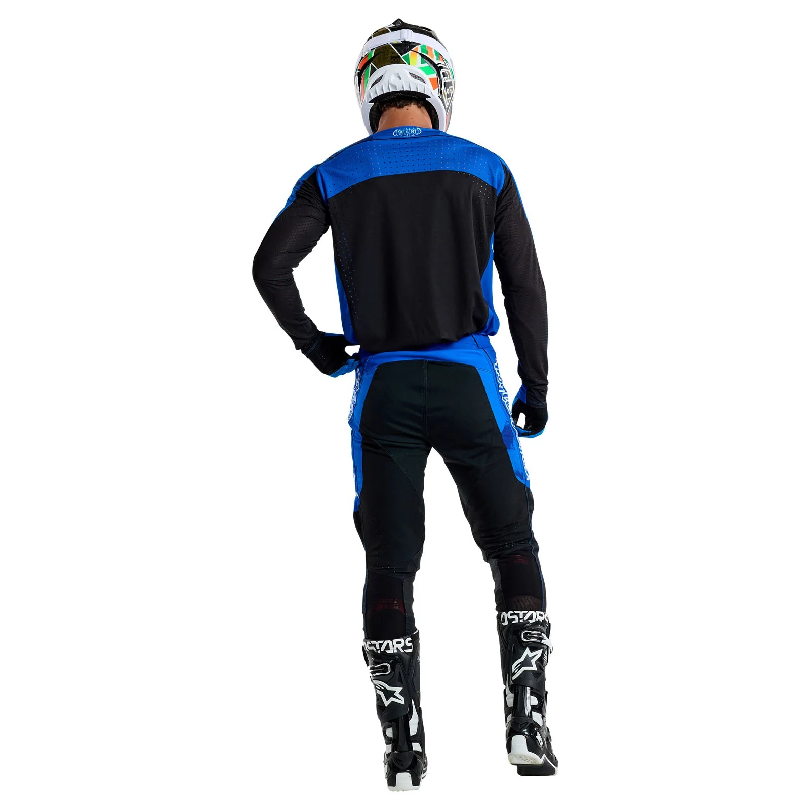 Troy Lee Designs Polera de Moto SE Pro Blotted Bright Azul - Image 12