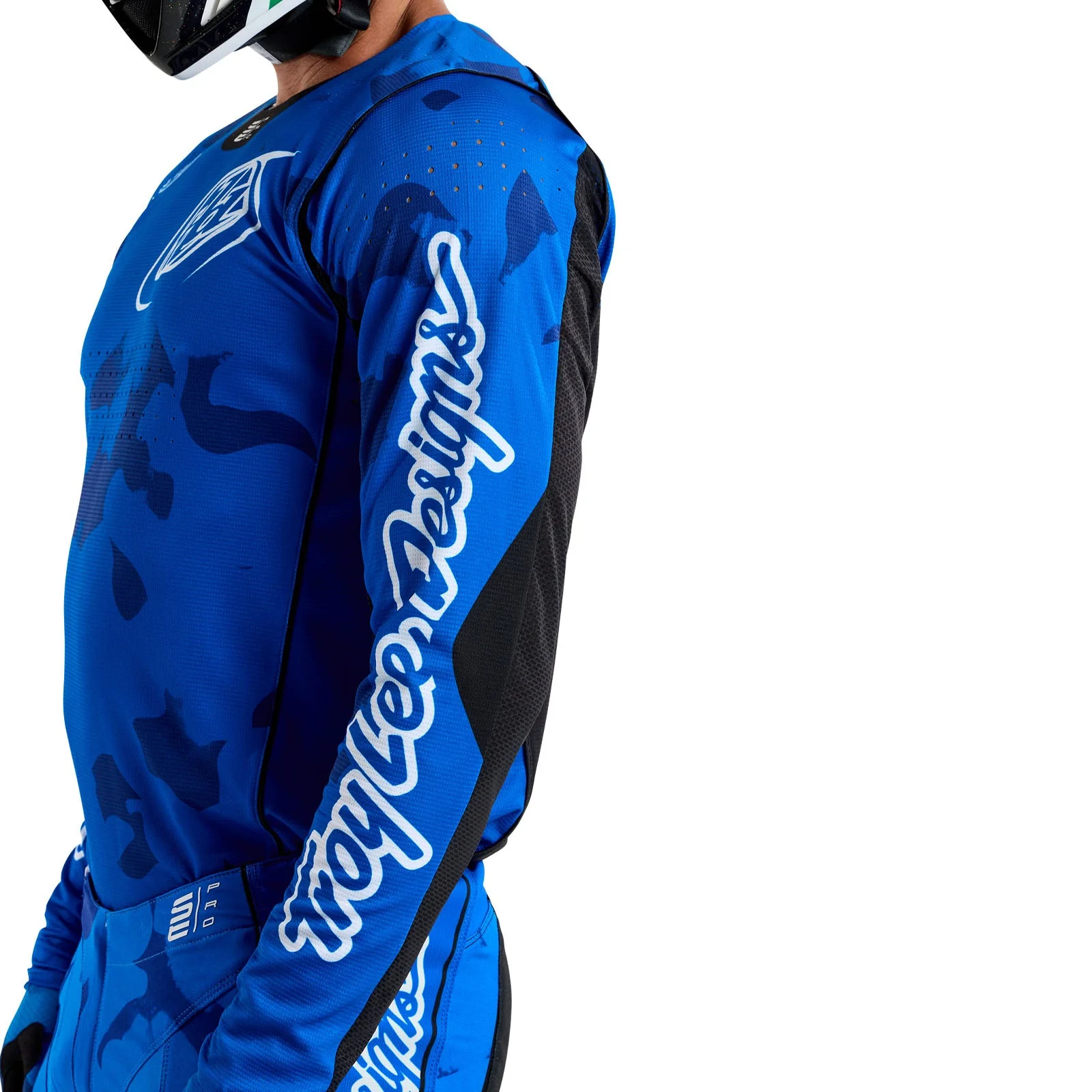 Troy Lee Designs Polera de Moto SE Pro Blotted Bright Azul - Image 16