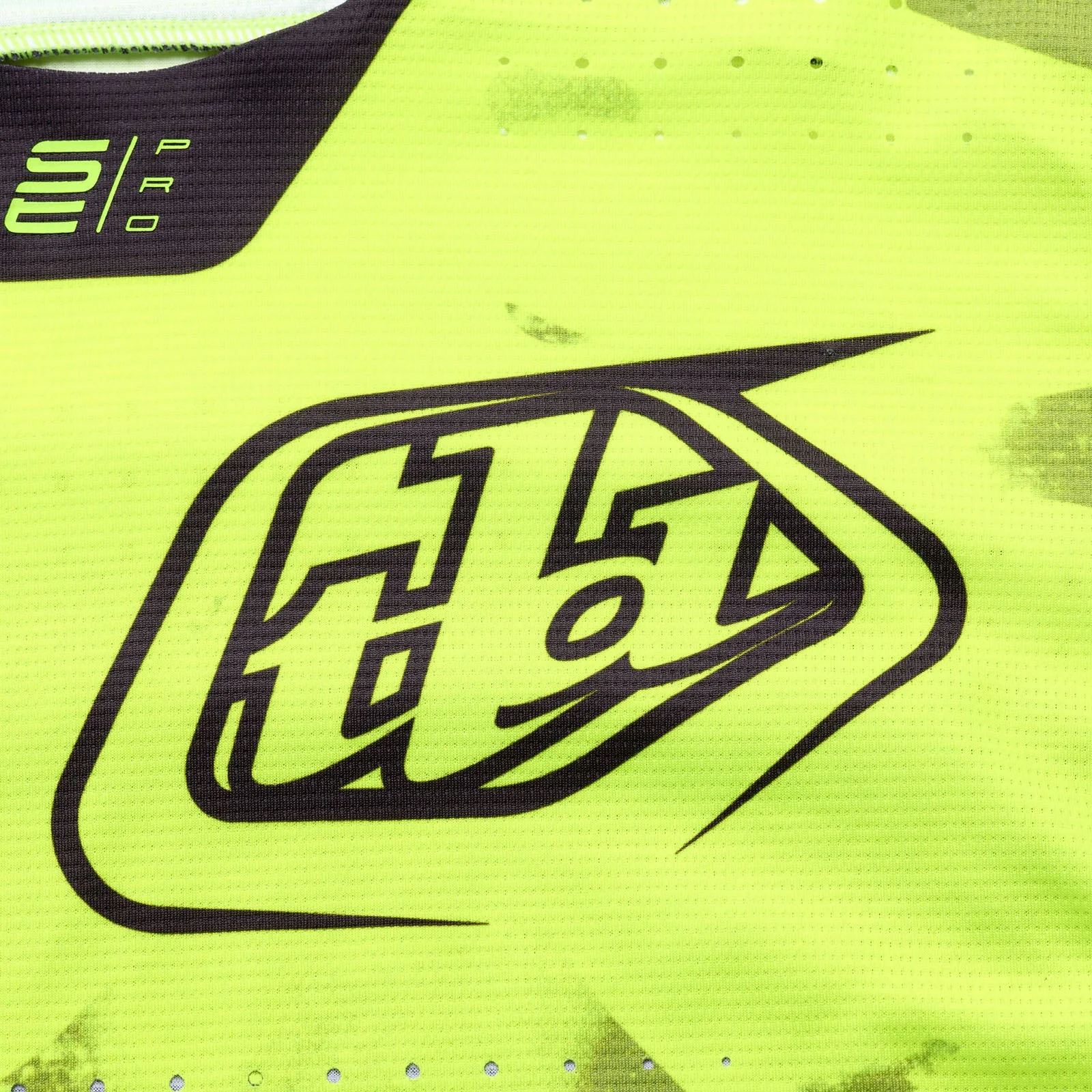 Troy Lee Designs Polera de Moto SE Pro Blotted Flo Amarillo - Image 4