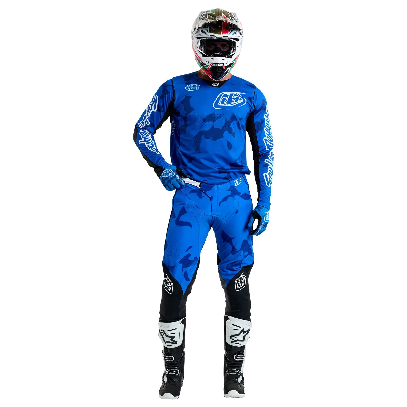 Troy Lee Designs Pantalones SE Pro Blotted Bright Azul - Image 8