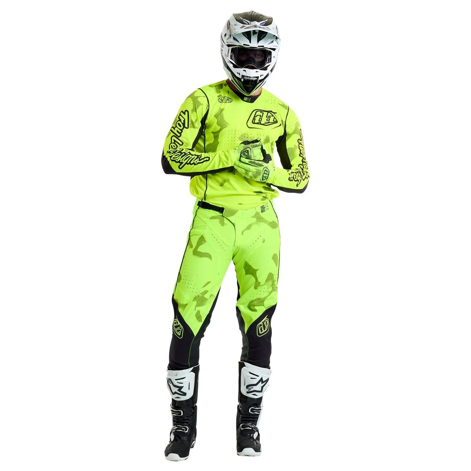 Troy Lee Designs Pantalones SE Pro Blotted Flo Amarillo - Image 9