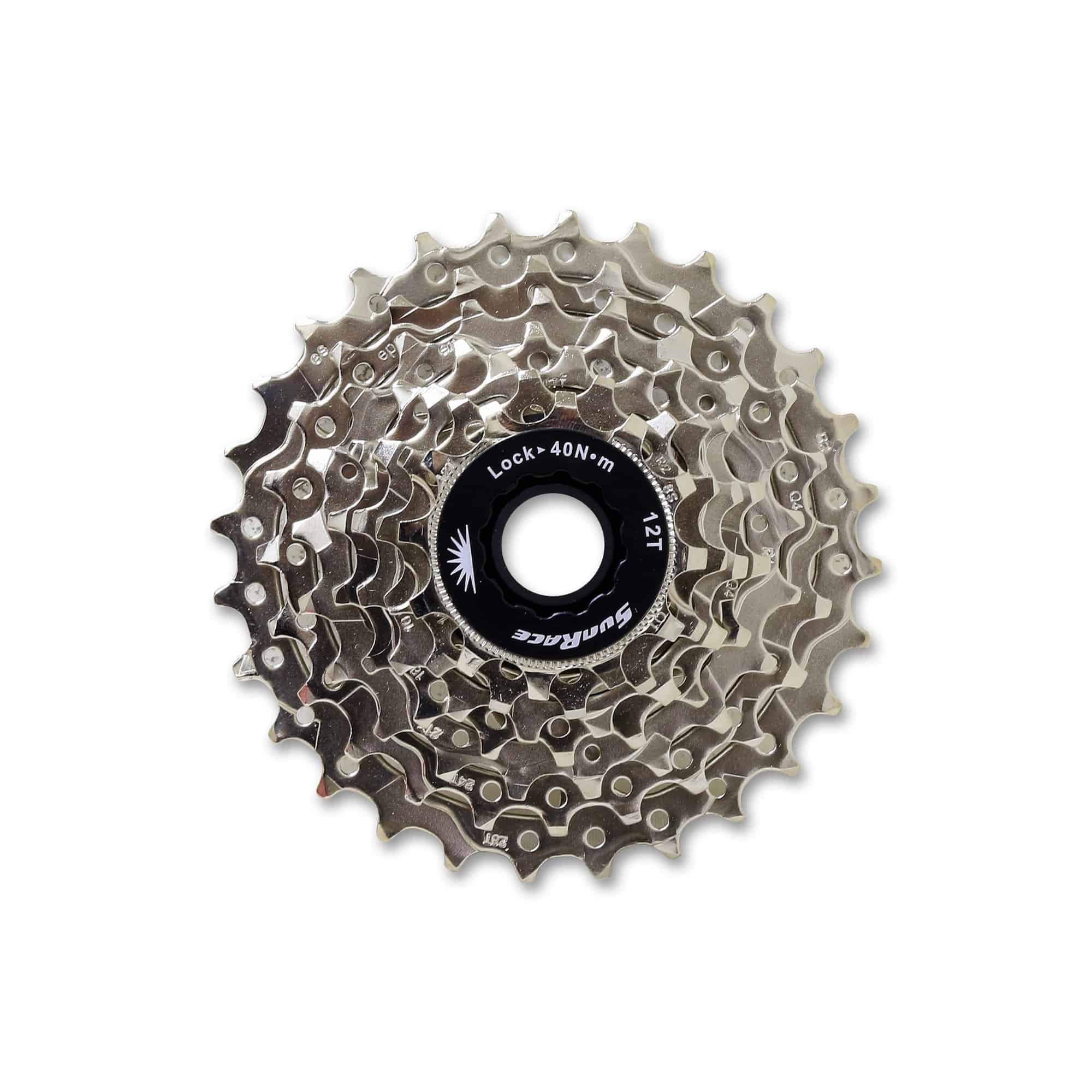 SUN RACE - PIÑON CSM63 CASSETTE 7V 12-28T PLATA