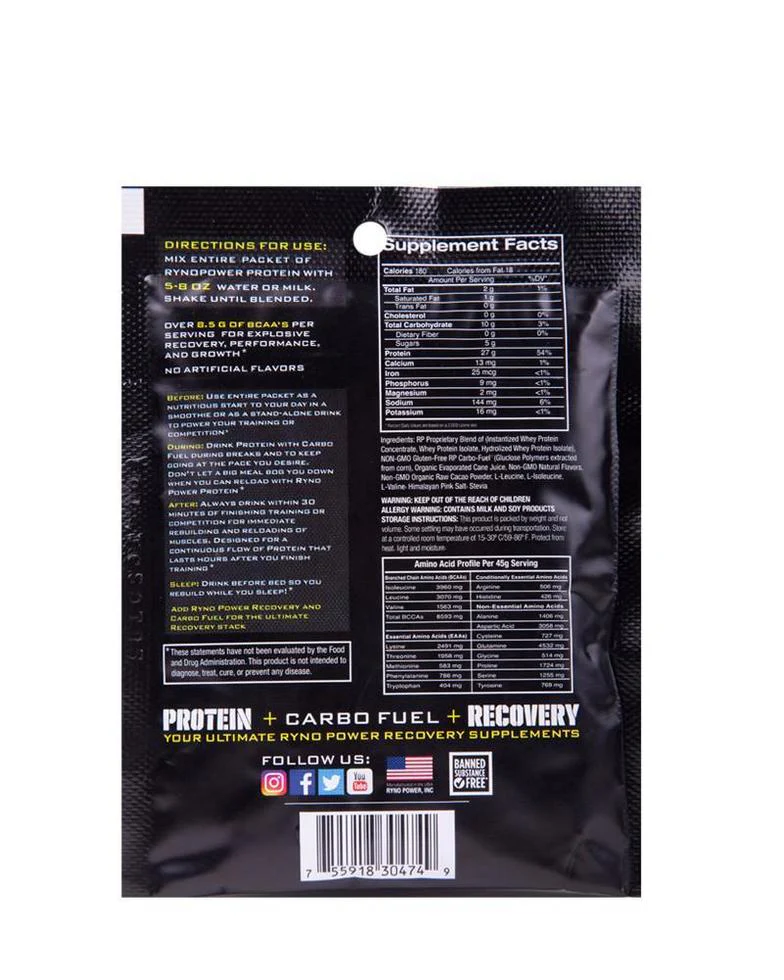 Suplemento de Proteína Chocolate Single Serving Ryno Power - Image 2