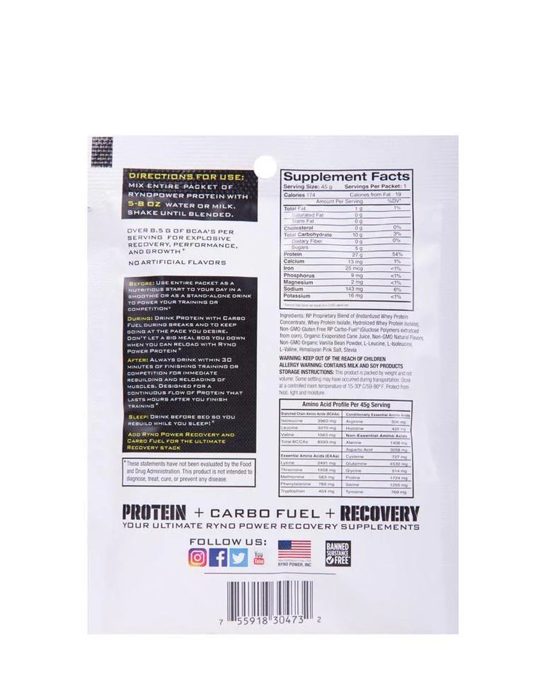 Suplemento de Proteína Vanilla Single Serving Ryno Power - Image 2