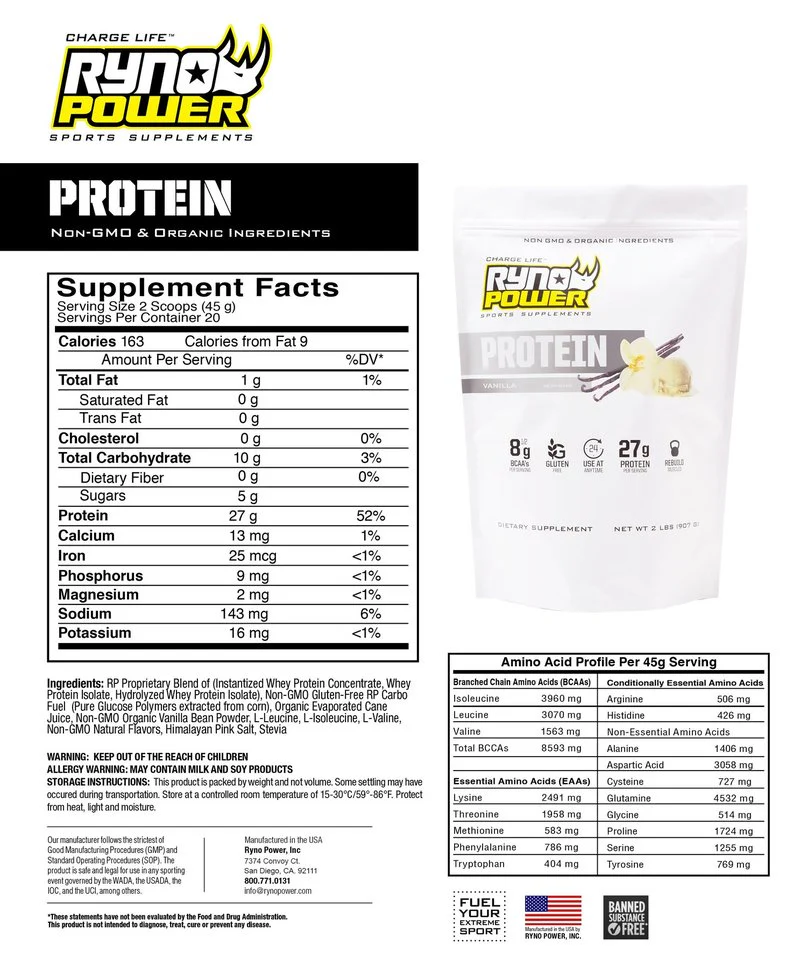 Suplemento de Proteína Vanilla Single Serving Ryno Power - Image 3