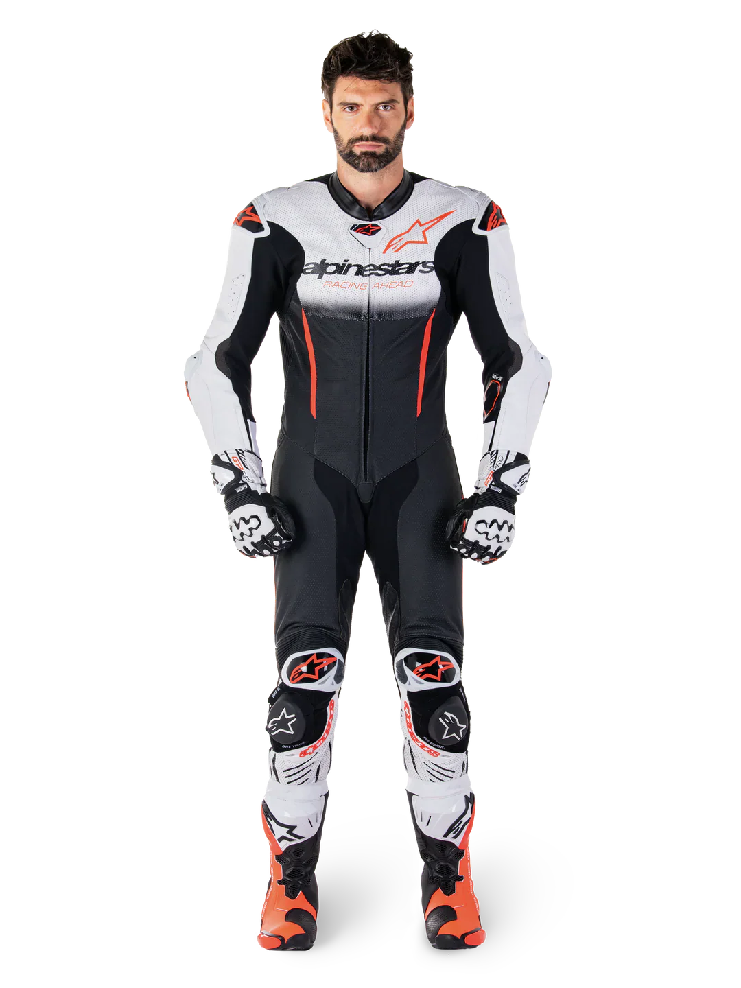 Traje Cuero Moto Competición Alpinestars GP-R7 Negro Blanco - Image 2