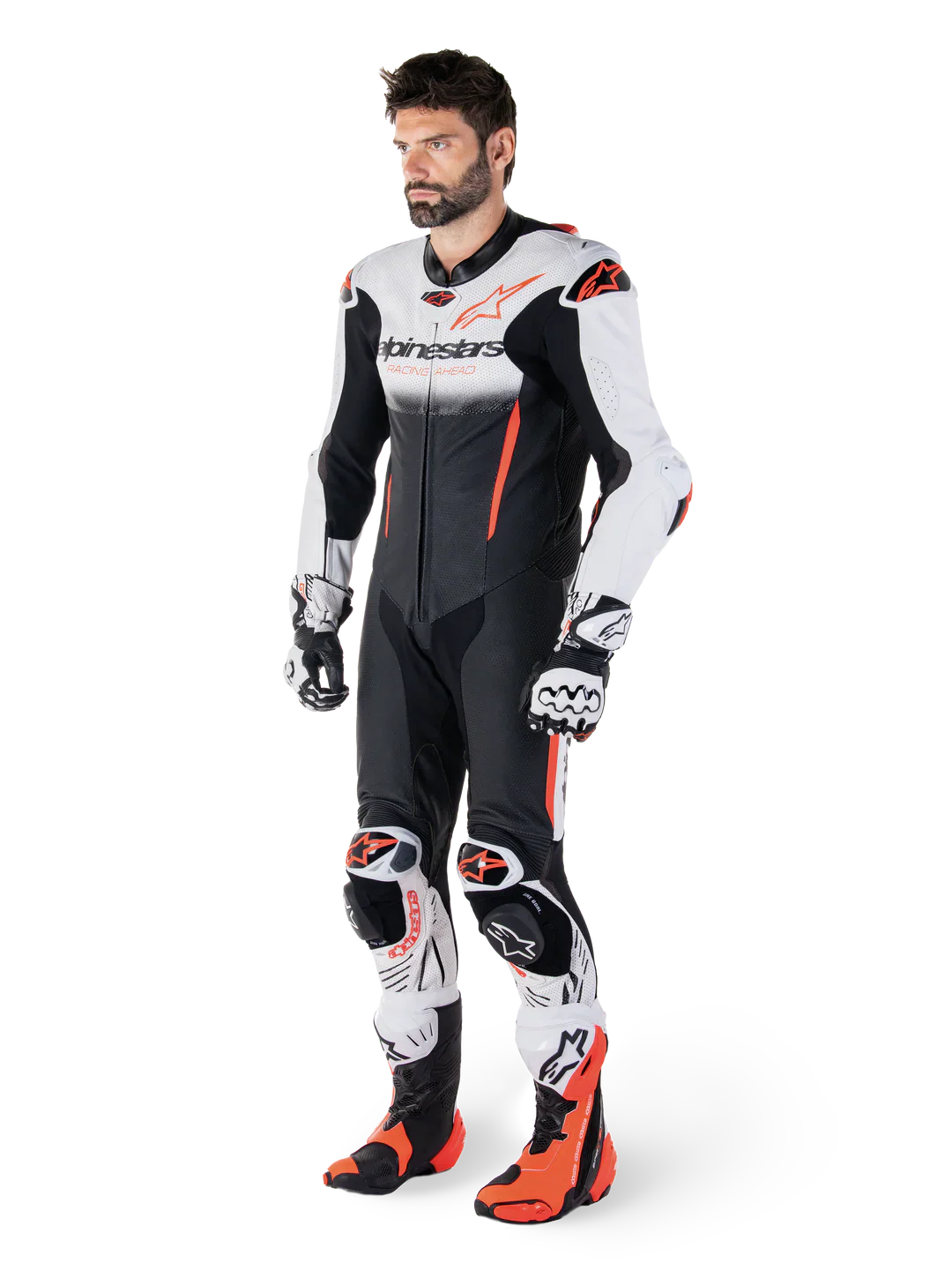 Traje Cuero Moto Competición Alpinestars GP-R7 Negro Blanco - Image 4