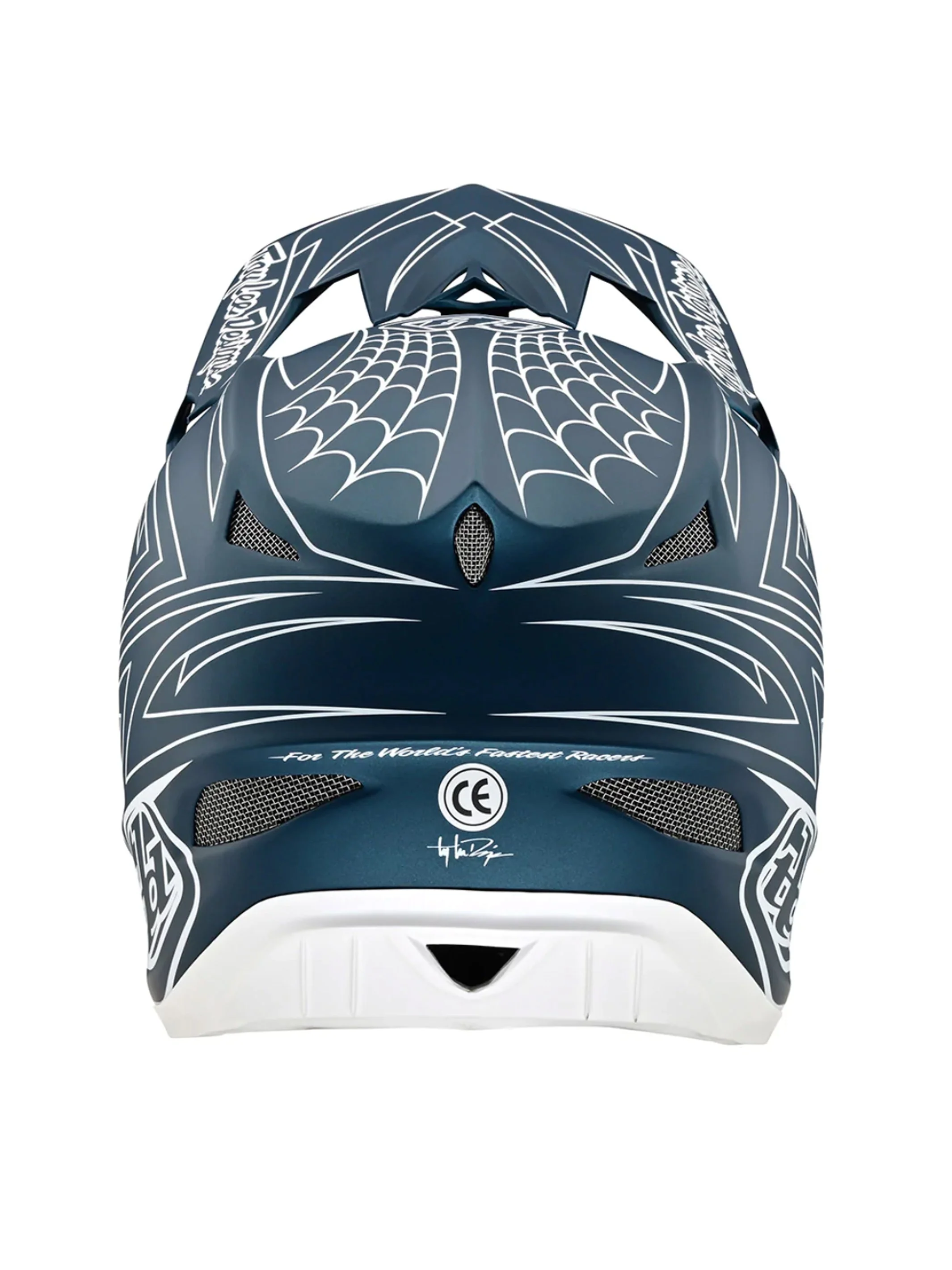 Troy Lee Designs Casco D3 Fiberlite SpiderStripe Azul - Image 2