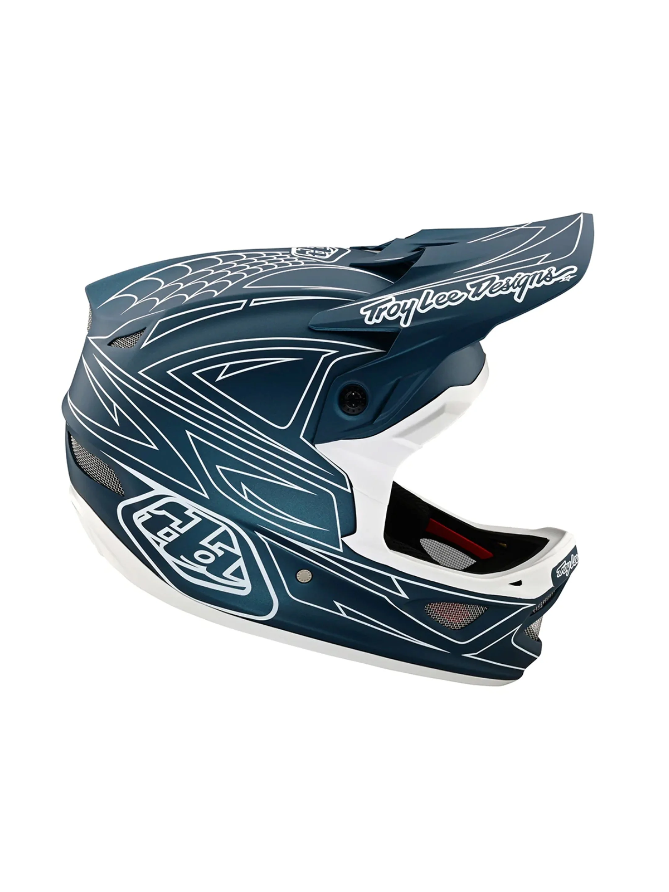 Troy Lee Designs Casco D3 Fiberlite SpiderStripe Azul - Image 3