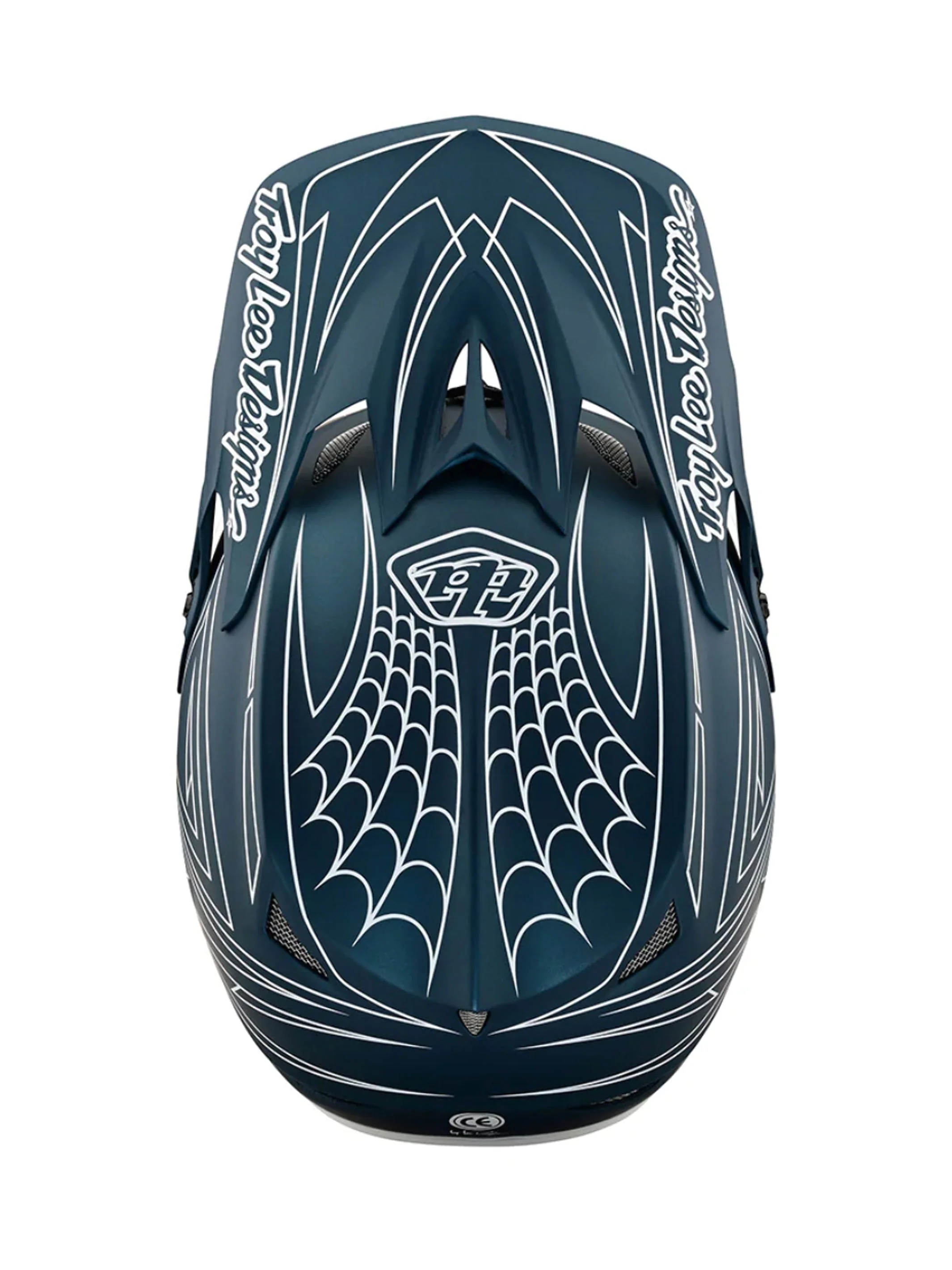 Troy Lee Designs Casco D3 Fiberlite SpiderStripe Azul - Image 4