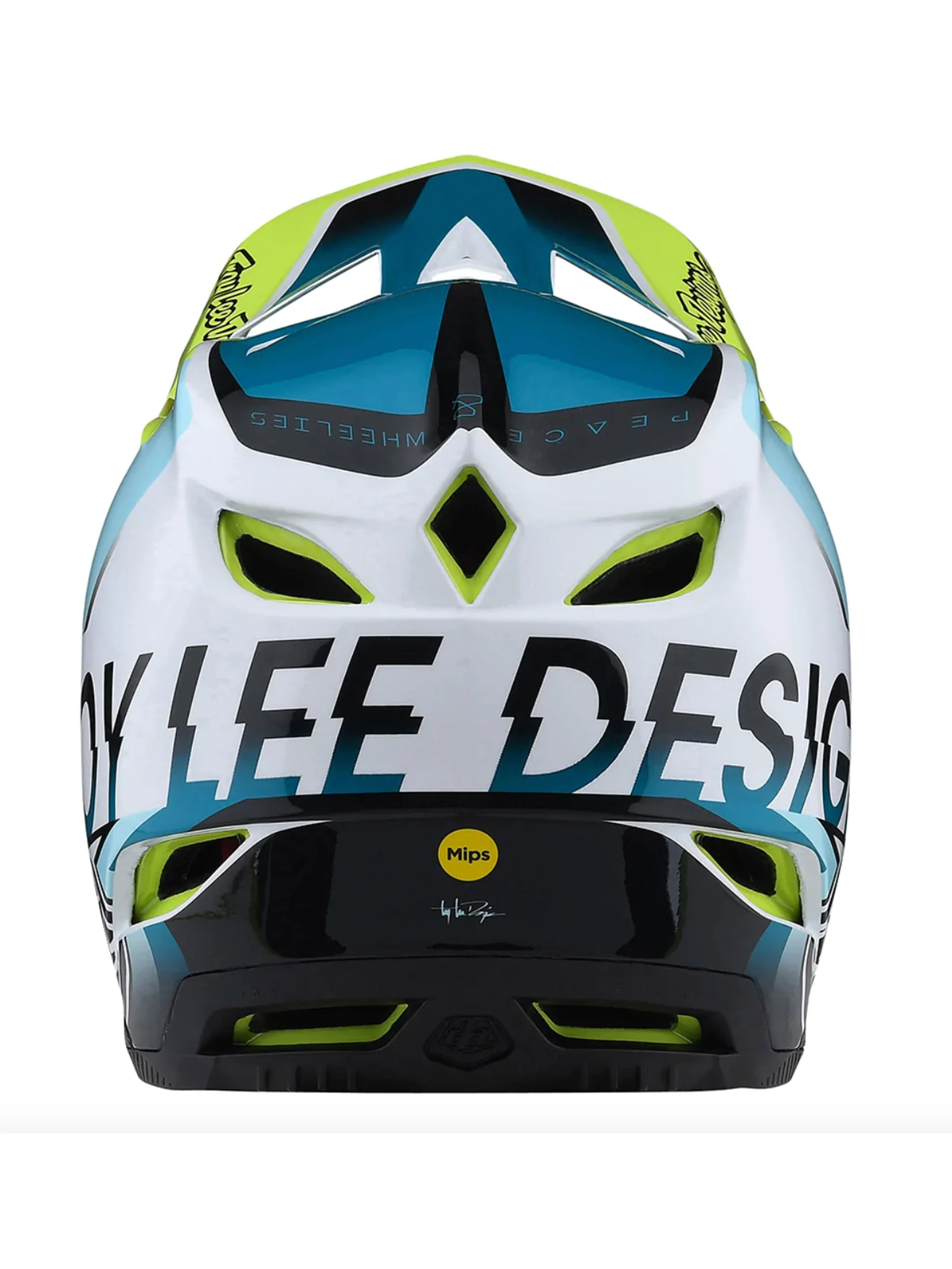 Troy Lee Designs Casco D4 Composite Qualifier Blanco Verde - Image 2
