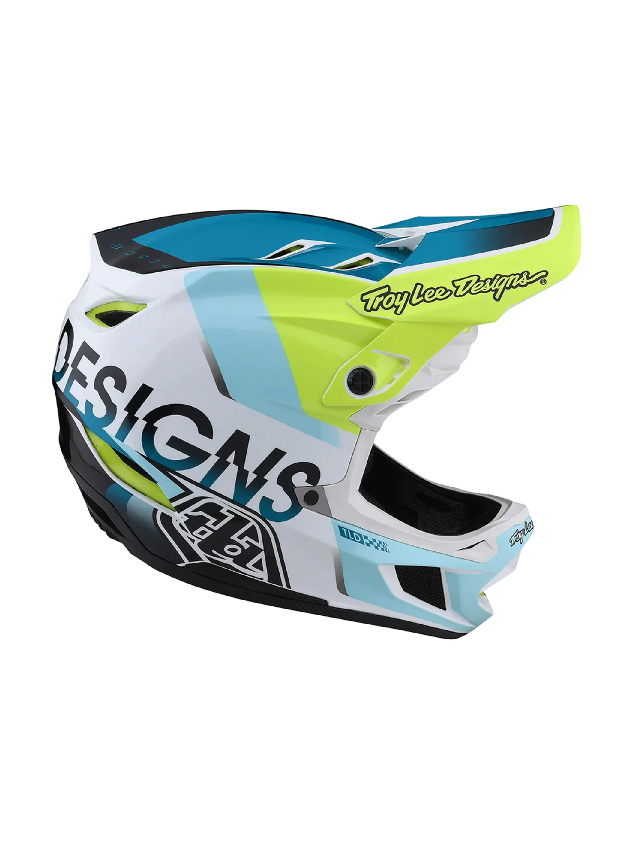 Troy Lee Designs Casco D4 Composite Qualifier Blanco Verde - Image 3