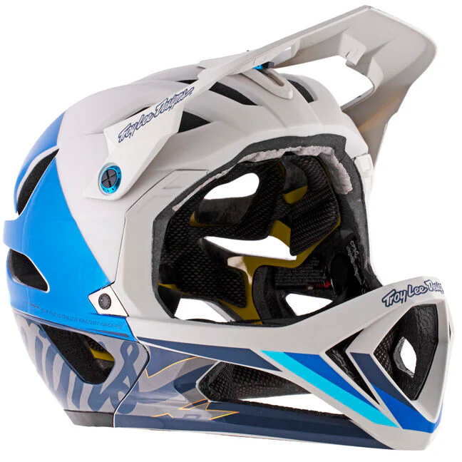 Troy Lee Designs Casco de Bicicleta Stage MIPS Nova Slate White/Blue 2022 - Image 3