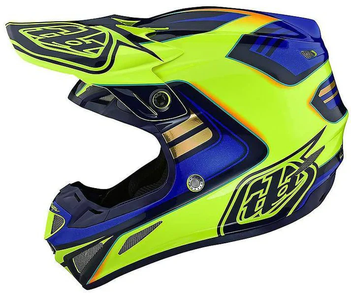 Troy Lee Designs Casco De Moto Se4 Ece Composite Flash Yellow Blue