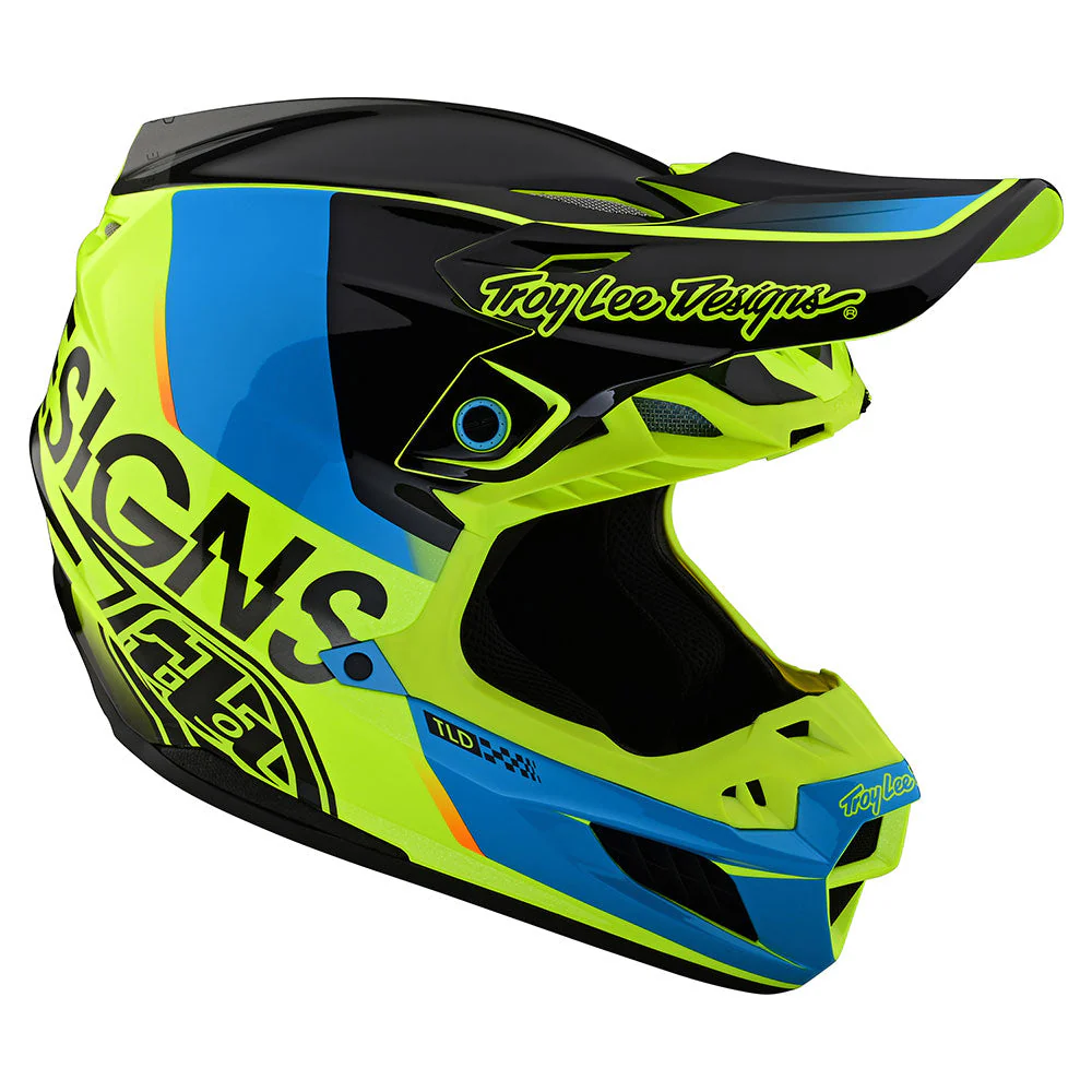 Troy Lee Designs Casco de Moto SE5 Composite Qualifier Amarillo - Image 7