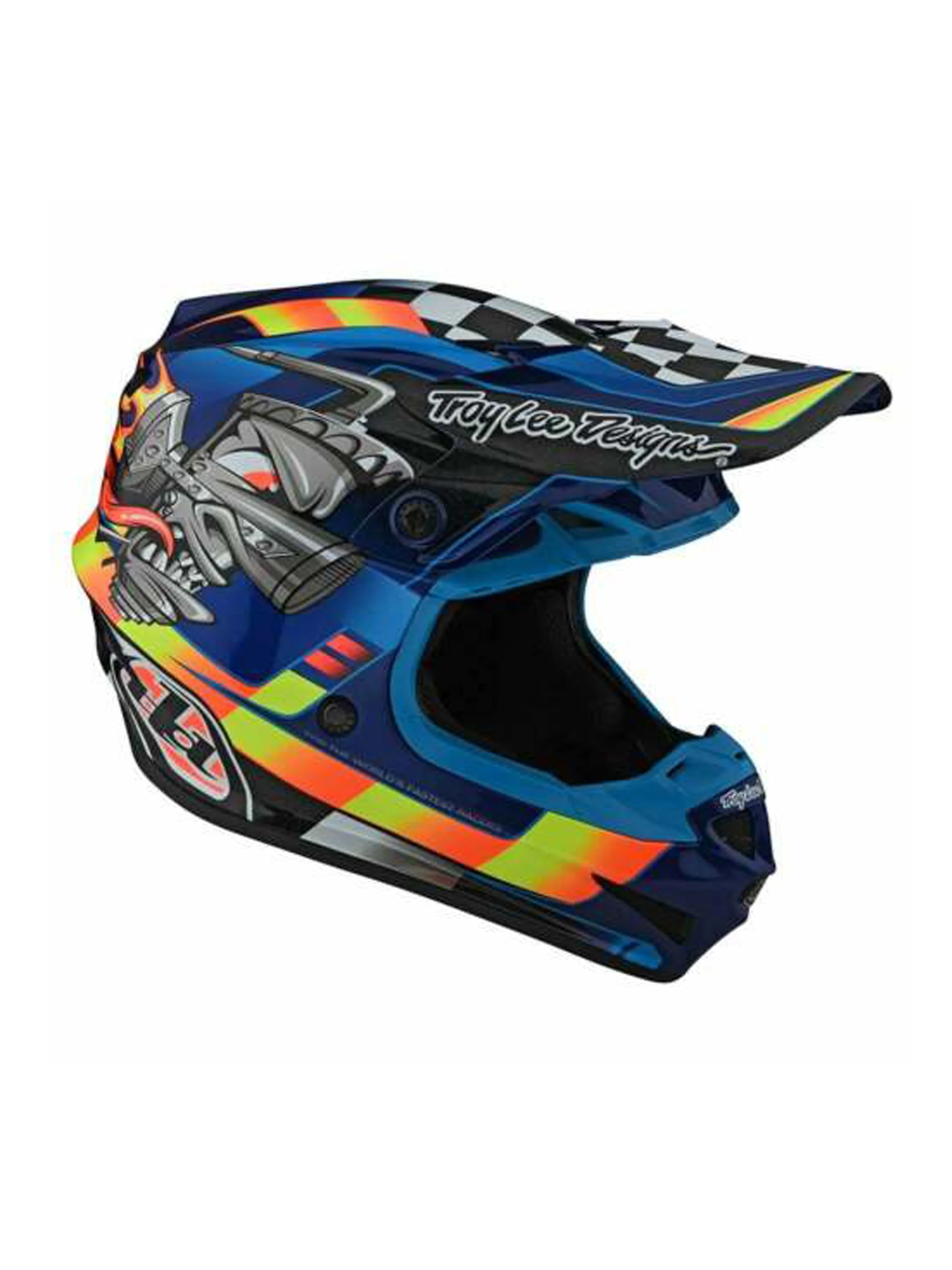 Troy Lee Designs Casco De Niño SE4 Polyacrylite Carb Azul - Image 2