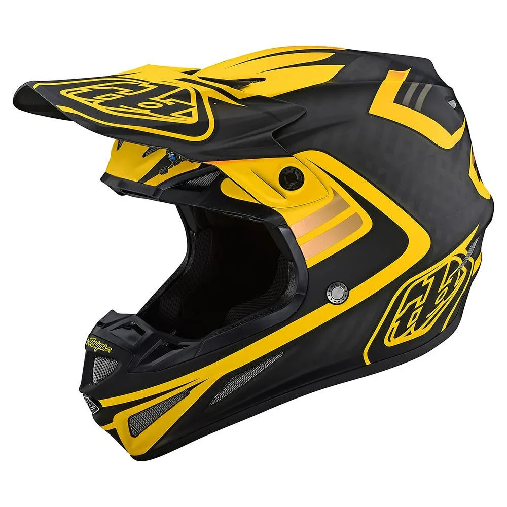 Troy Lee Designs Casco Se4 Carbon Flash Black/Yellow MIPS