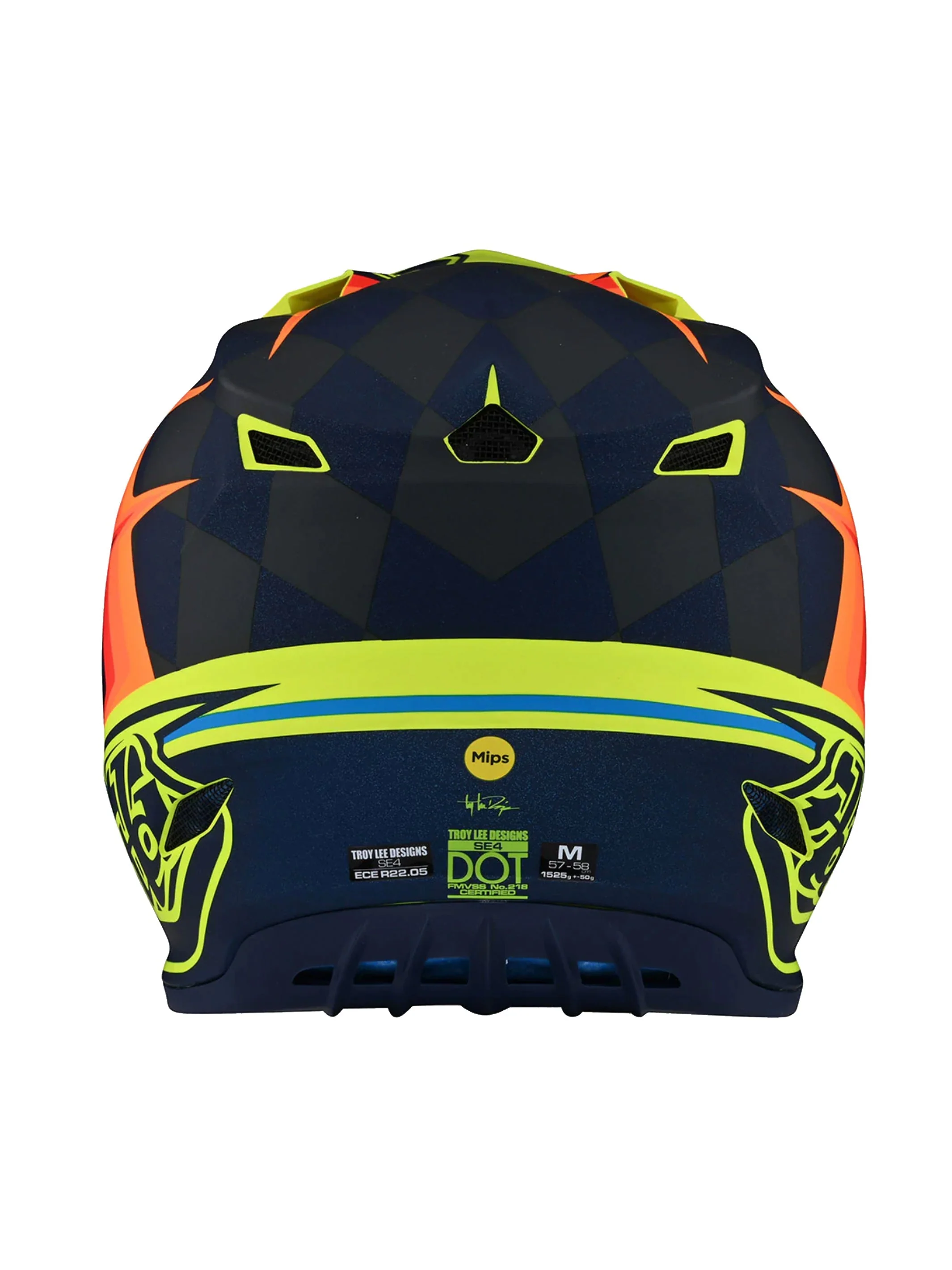 Troy Lee Designs Casco SE4 Polyacrylite Warped Amarillo - Image 2