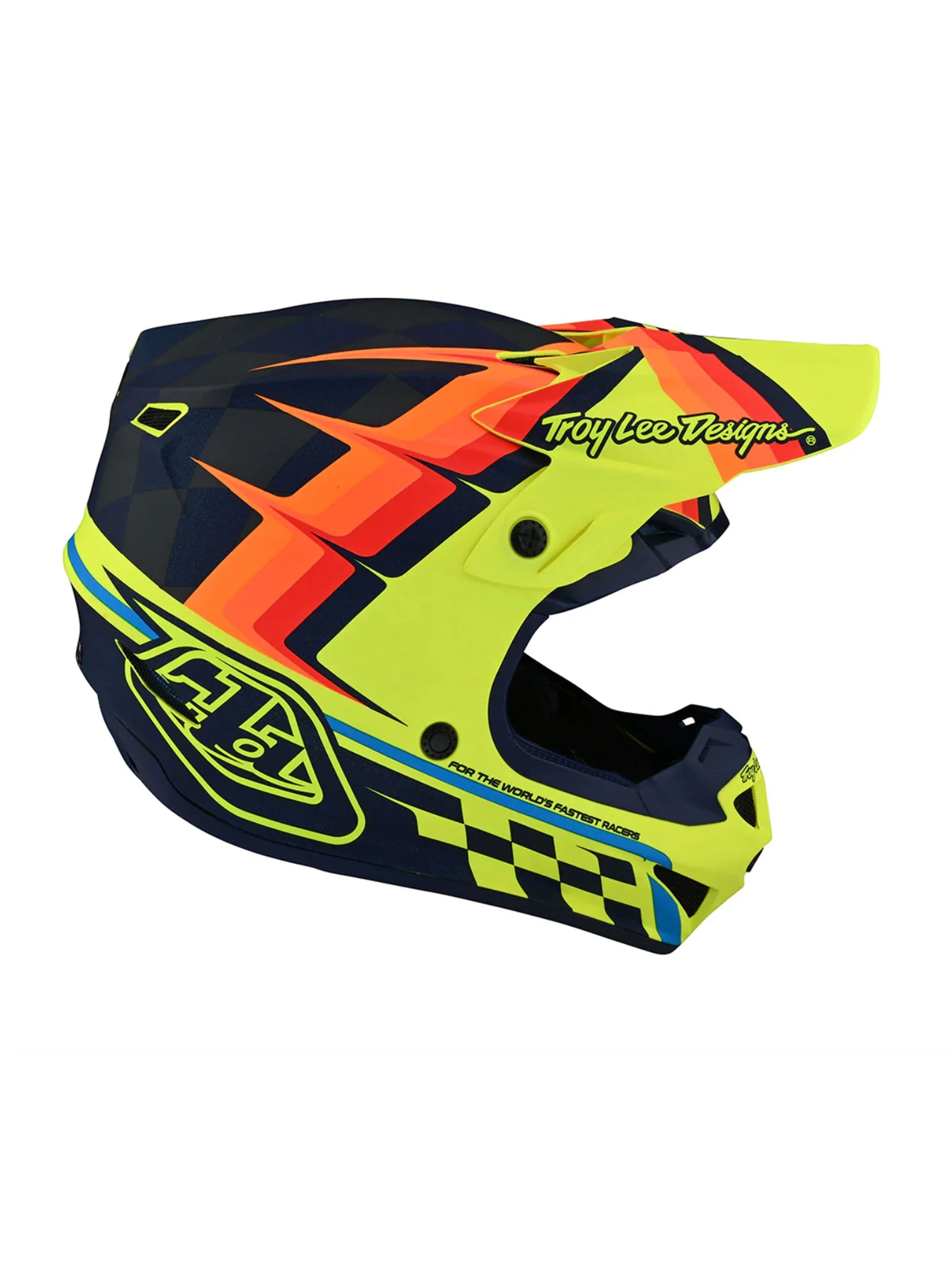Troy Lee Designs Casco SE4 Polyacrylite Warped Amarillo - Image 3