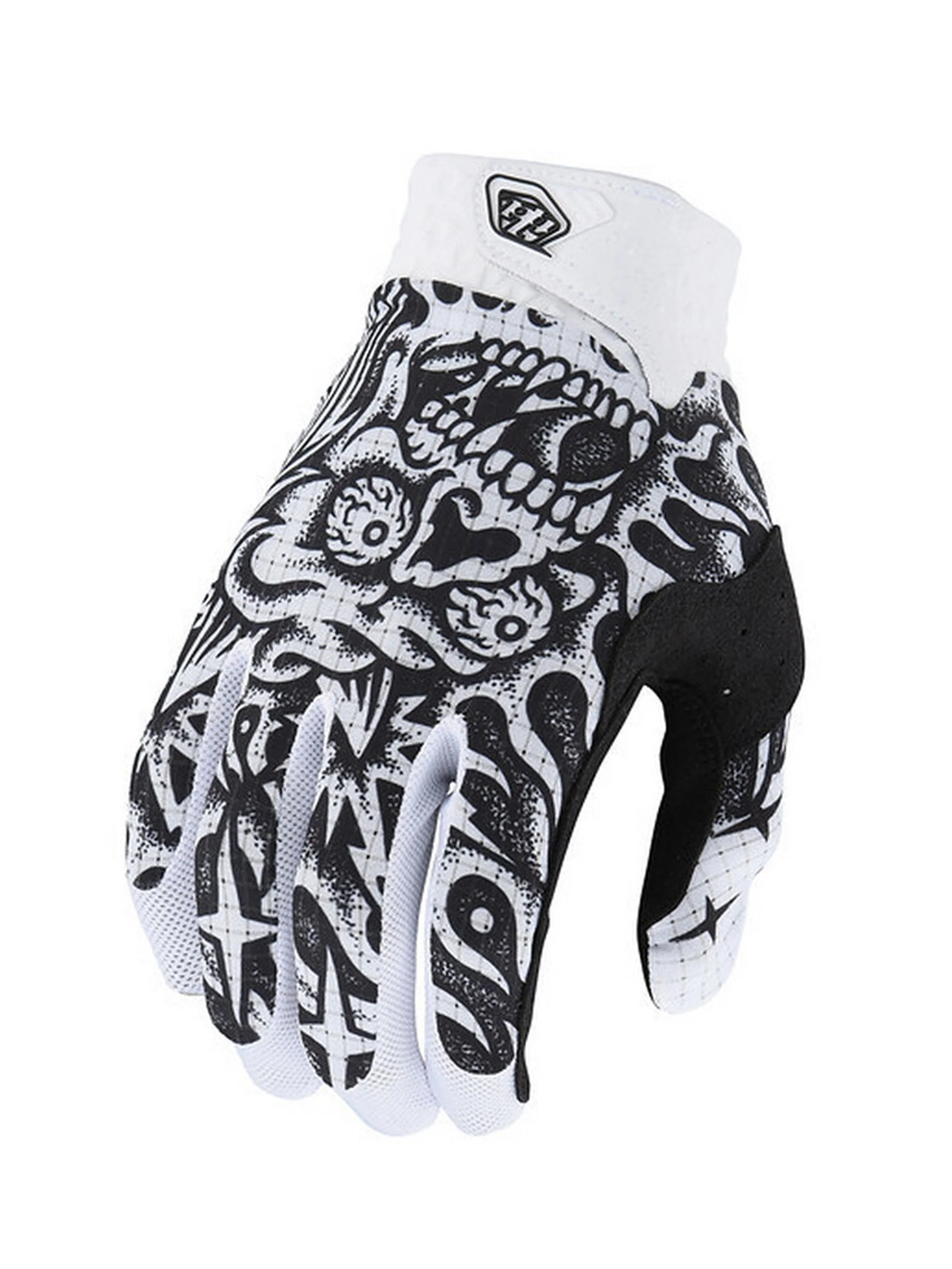 Troy Lee Designs Guantes Air Skull Demon Blanco Negro