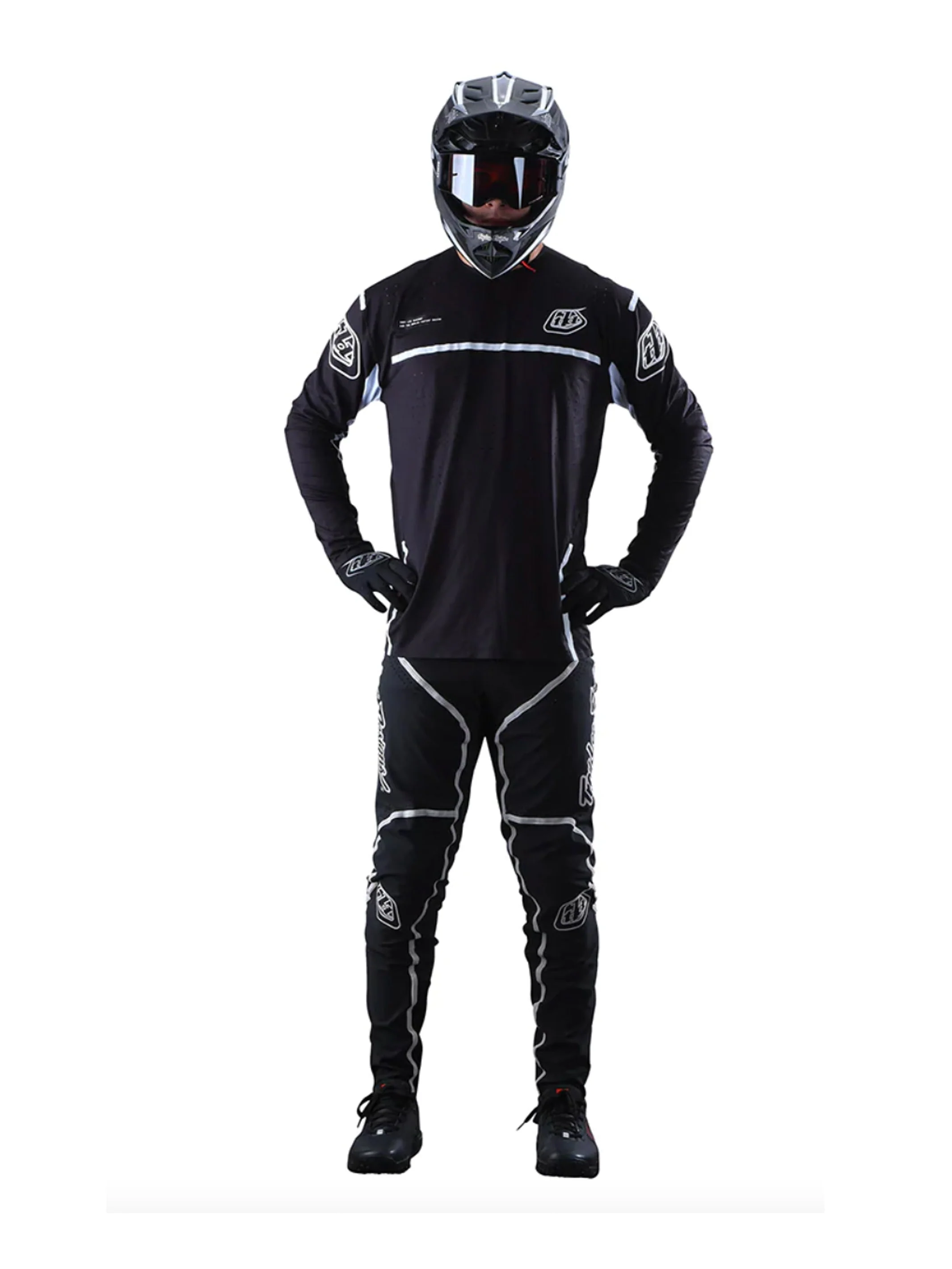 Troy Lee Designs Pantalones De Bicicleta Sprint Ultra Lines Negro / Blanco - Image 3