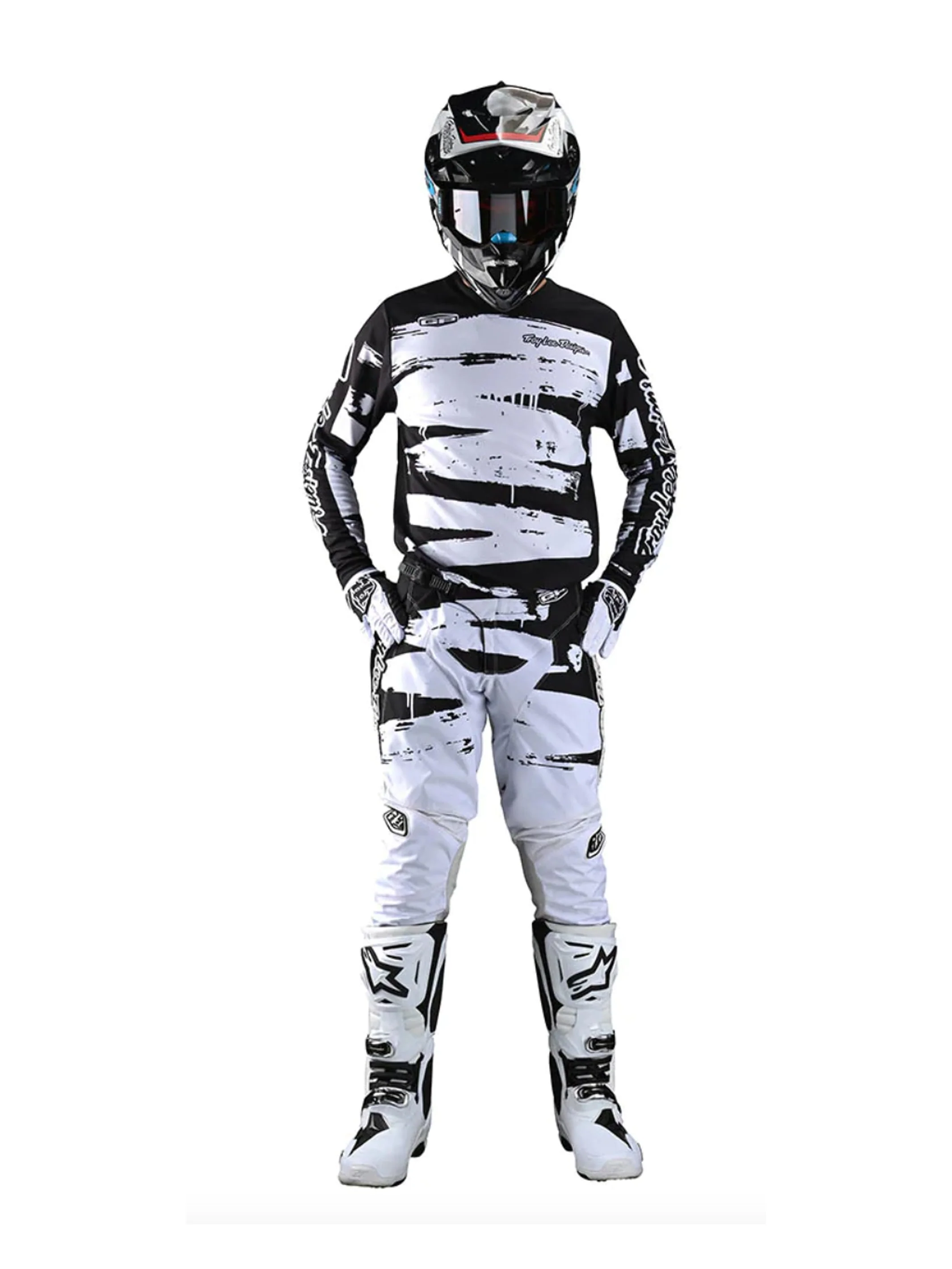 Troy Lee Designs Pantalones GP Brushed Negro / Blanco - Image 3