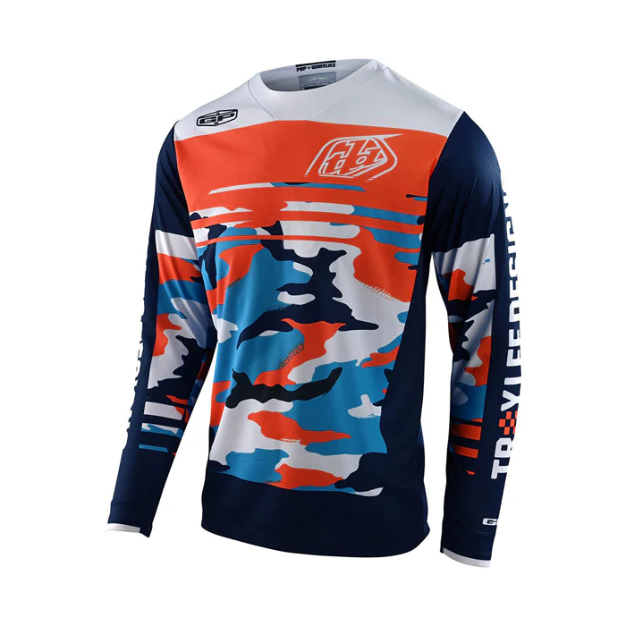 Troy Lee Designs Polera de Moto Gp Formula Azul/Naranjo