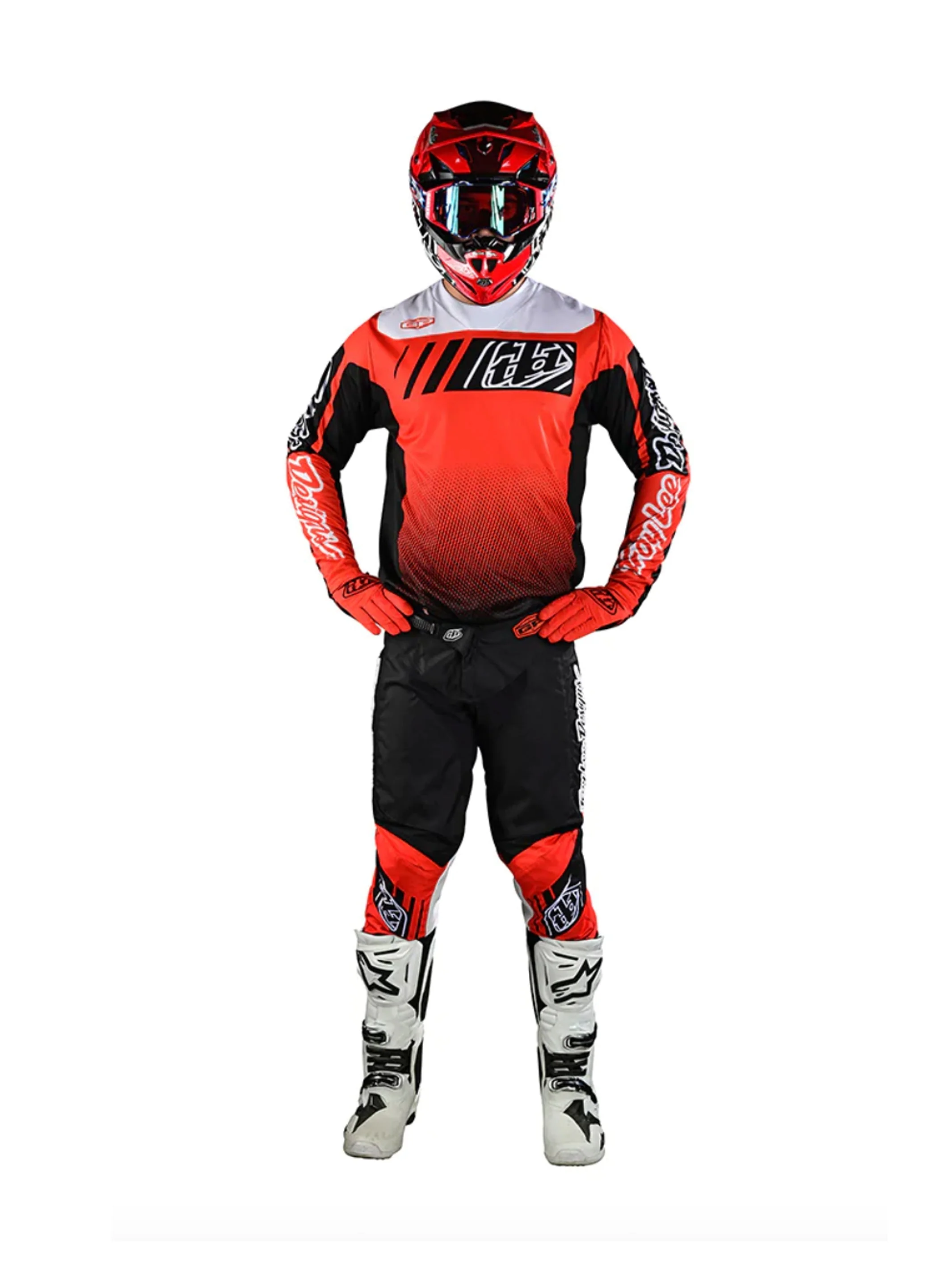 Troy Lee Designs Polera de Moto GP Icon Negro / Naranjo - Image 3