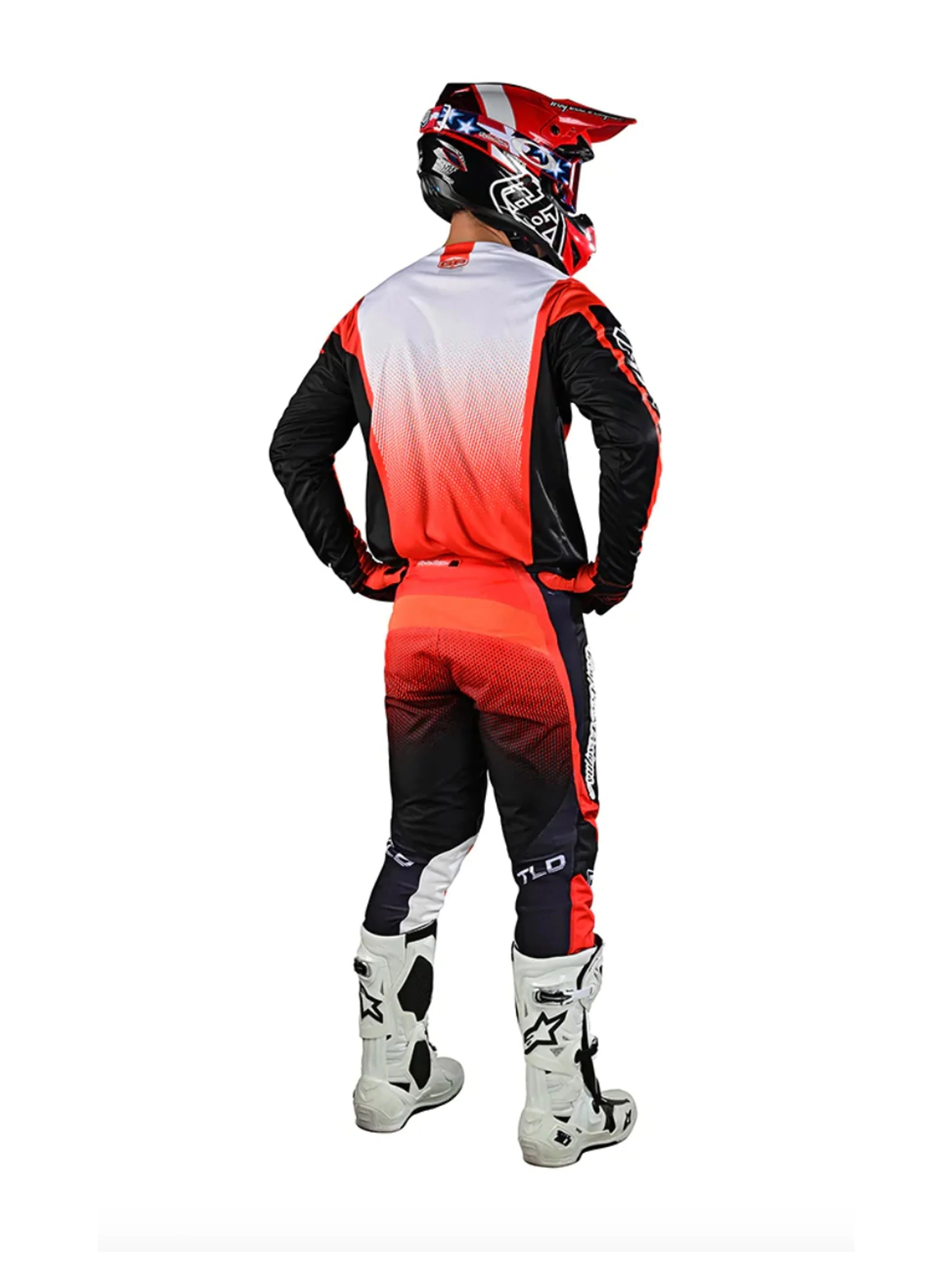 Troy Lee Designs Polera de Moto GP Icon Negro / Naranjo - Image 4