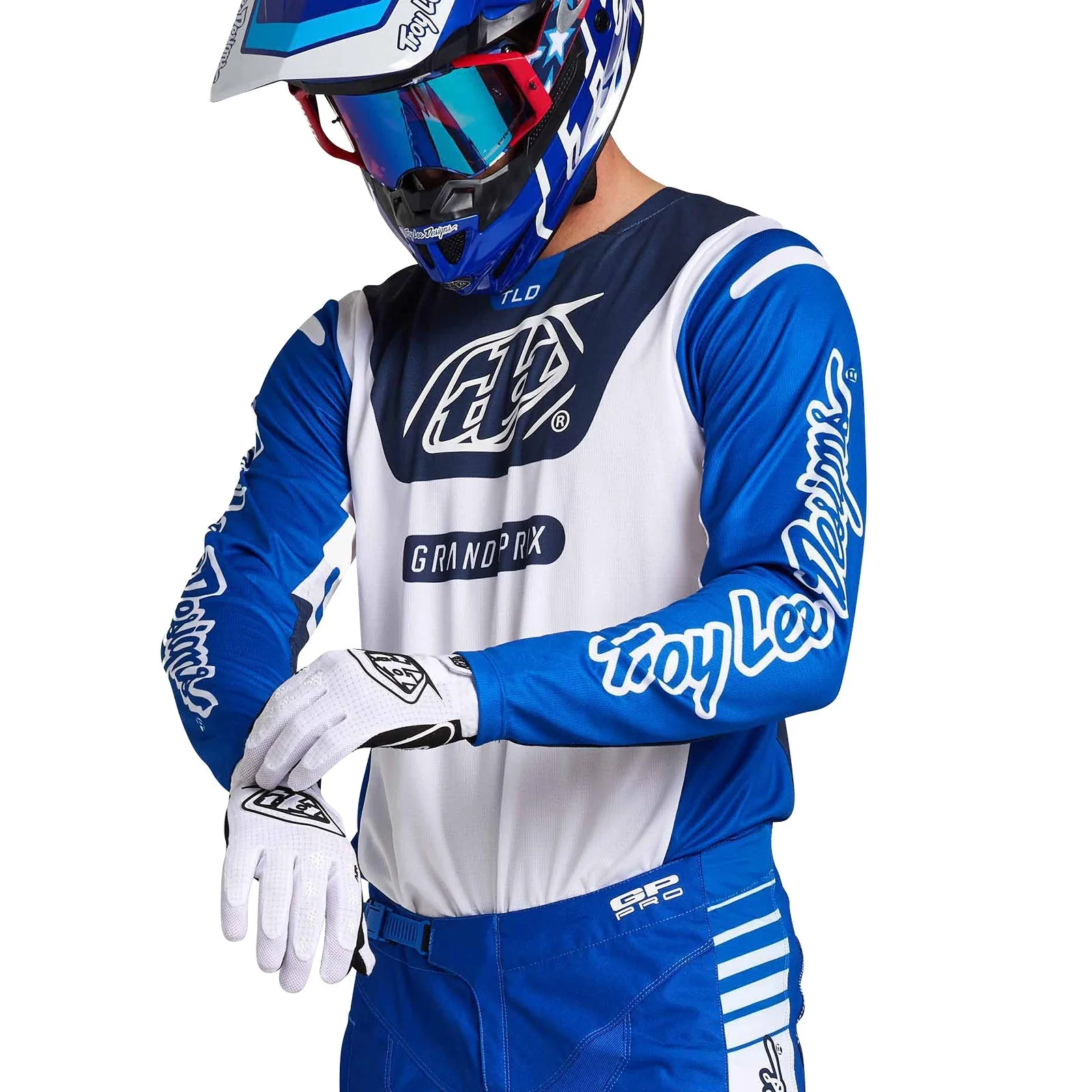 Troy Lee Designs Polera de Moto GP Pro Blends Blanco/Azul - Image 7
