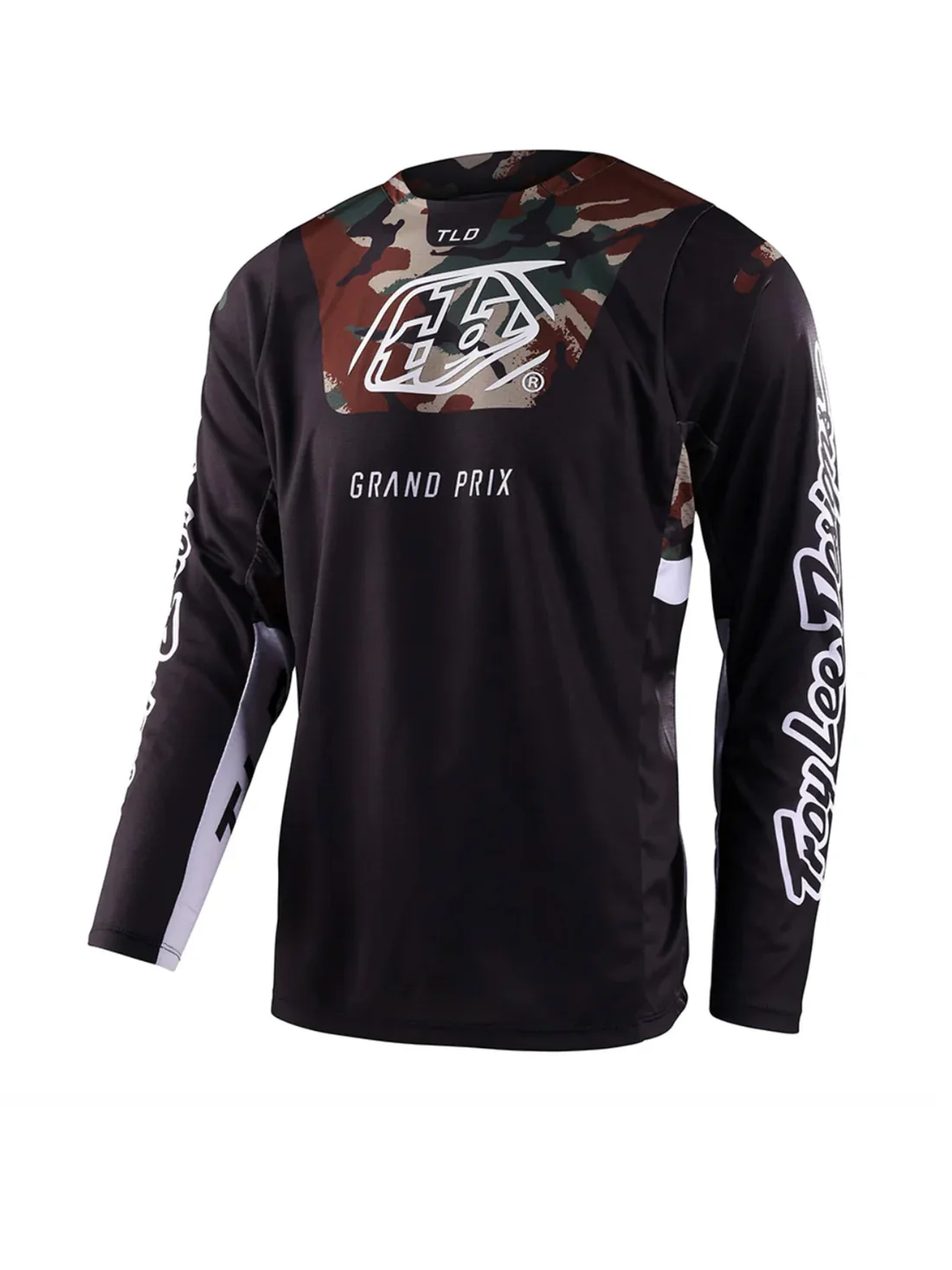 Troy Lee Designs Polera de Moto GP Pro Blends Camo Negro / Verde