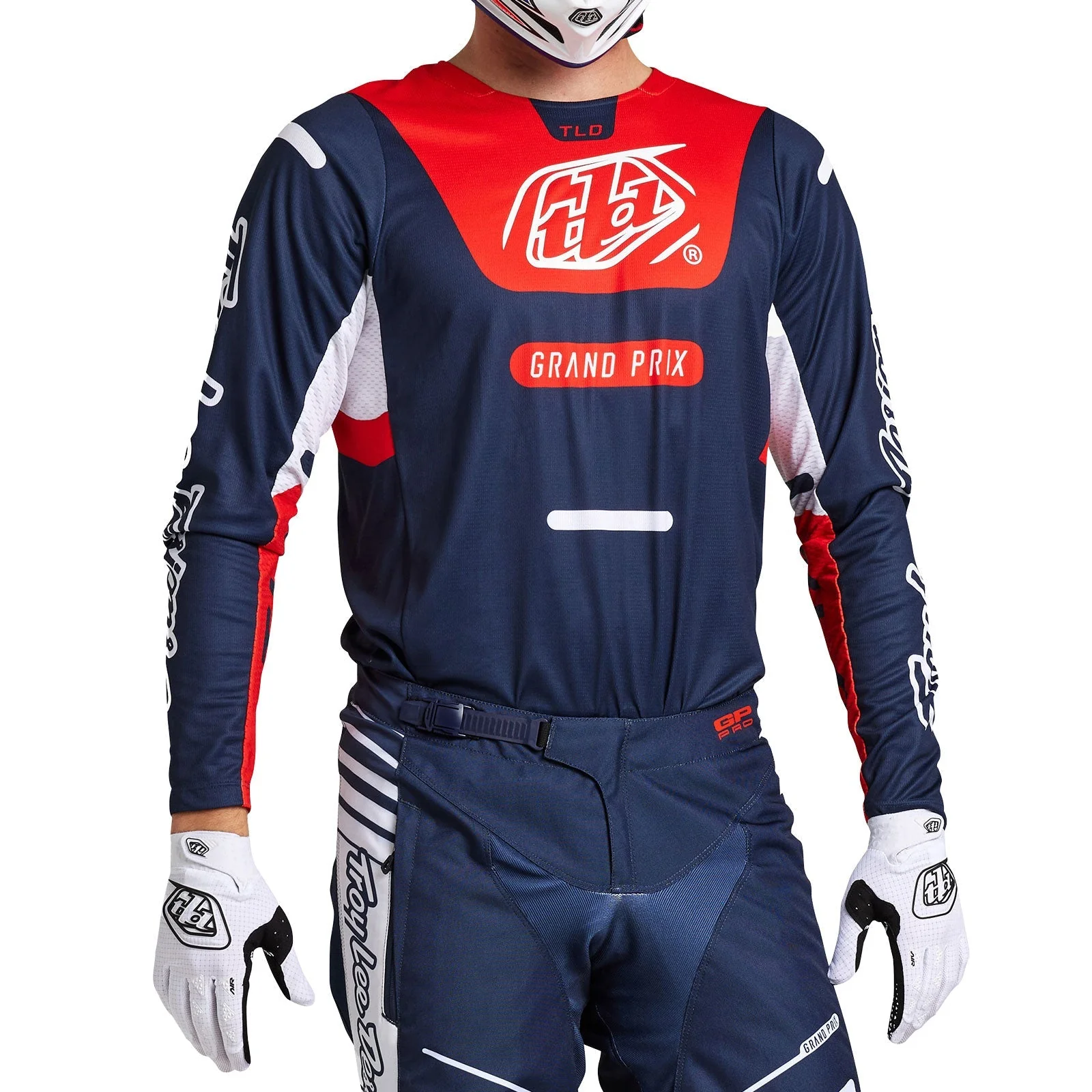 Troy Lee Designs Polera de Moto GP Pro Blends Navy/Naranjo - Image 5