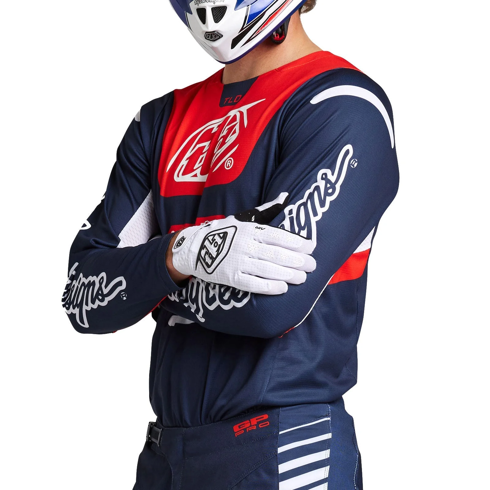 Troy Lee Designs Polera de Moto GP Pro Blends Navy/Naranjo - Image 6