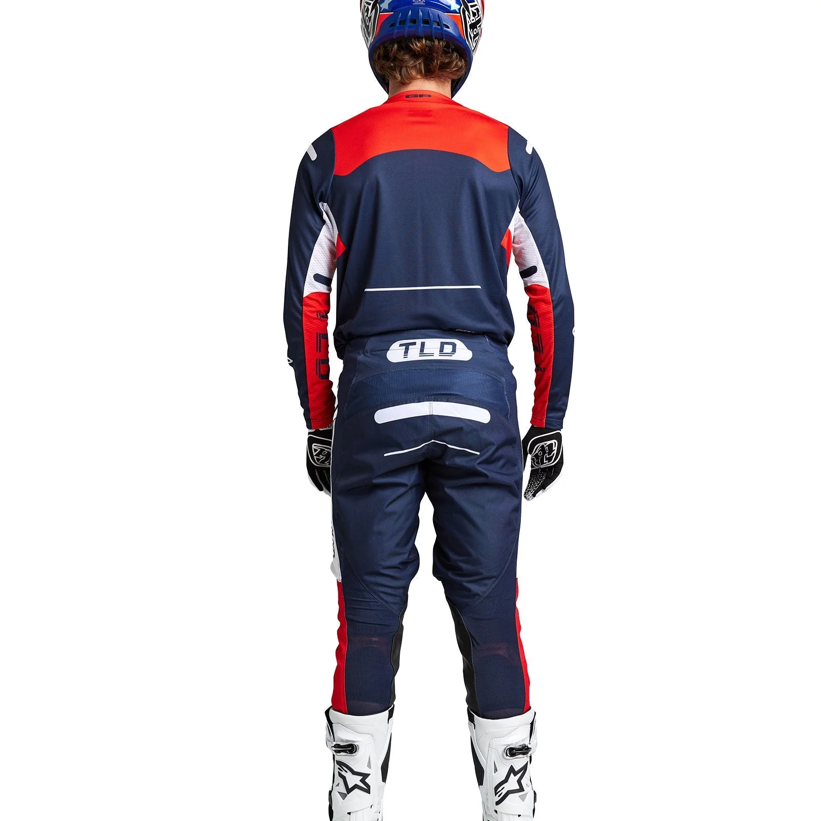 Troy Lee Designs Polera de Moto GP Pro Blends Navy/Naranjo - Image 7