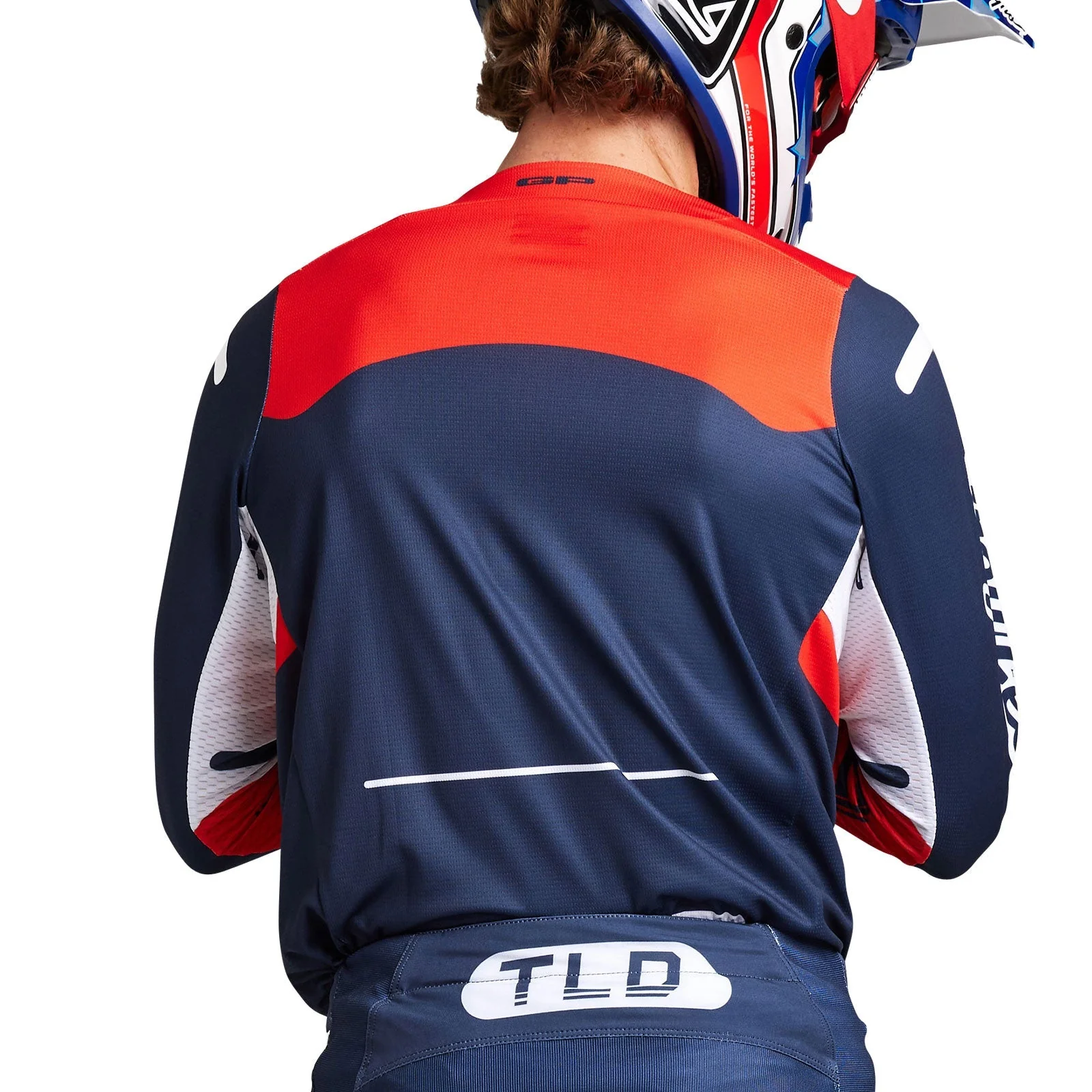 Troy Lee Designs Polera de Moto GP Pro Blends Navy/Naranjo - Image 8